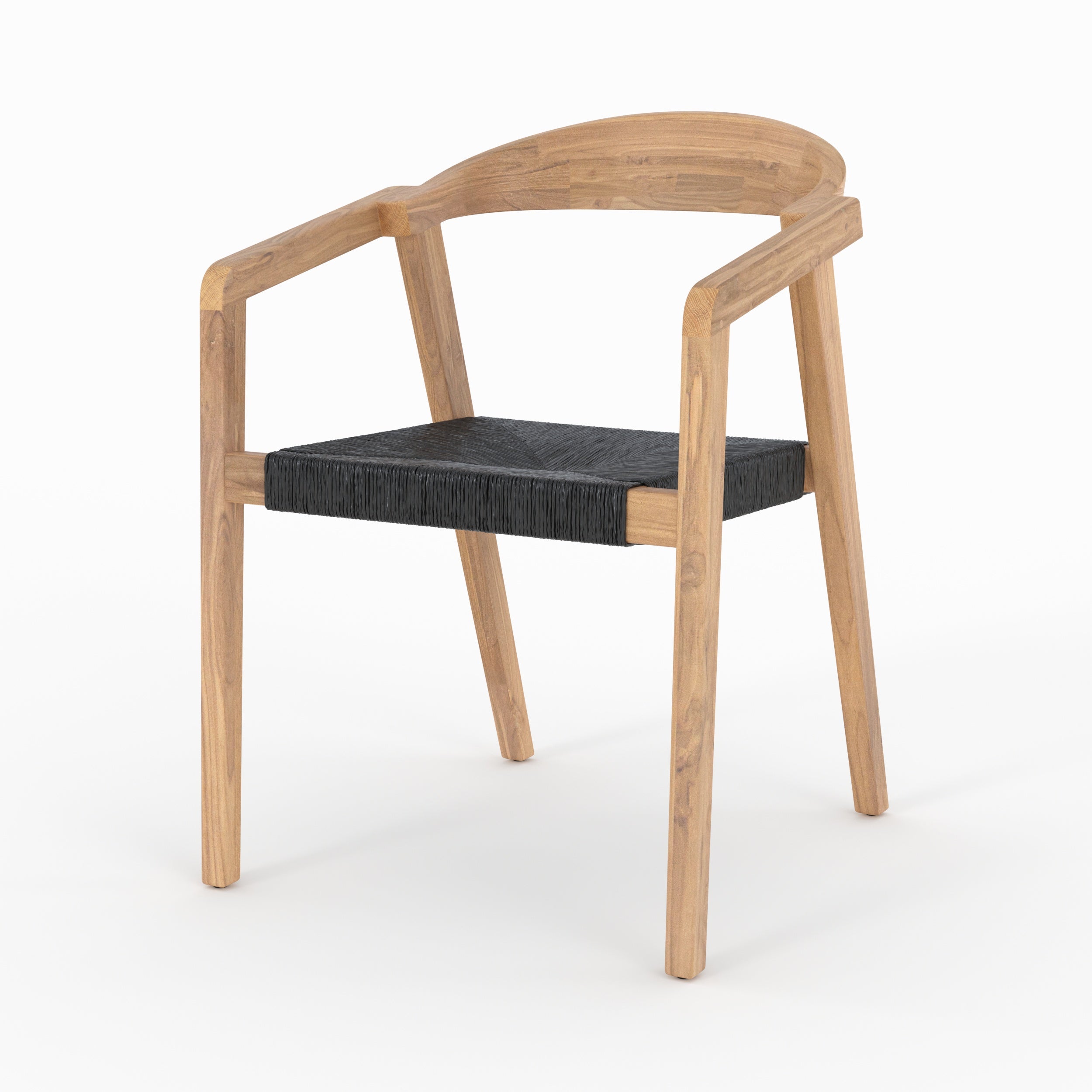 chaise de jardin malio en bois de teck recycle et rotin synthetique