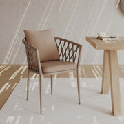 Lot de 2 chaises de jardin Dulcy en métal et tissu taupe