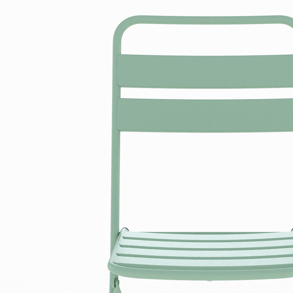 chaise de jardin pliante yumi en metal vert lot 2