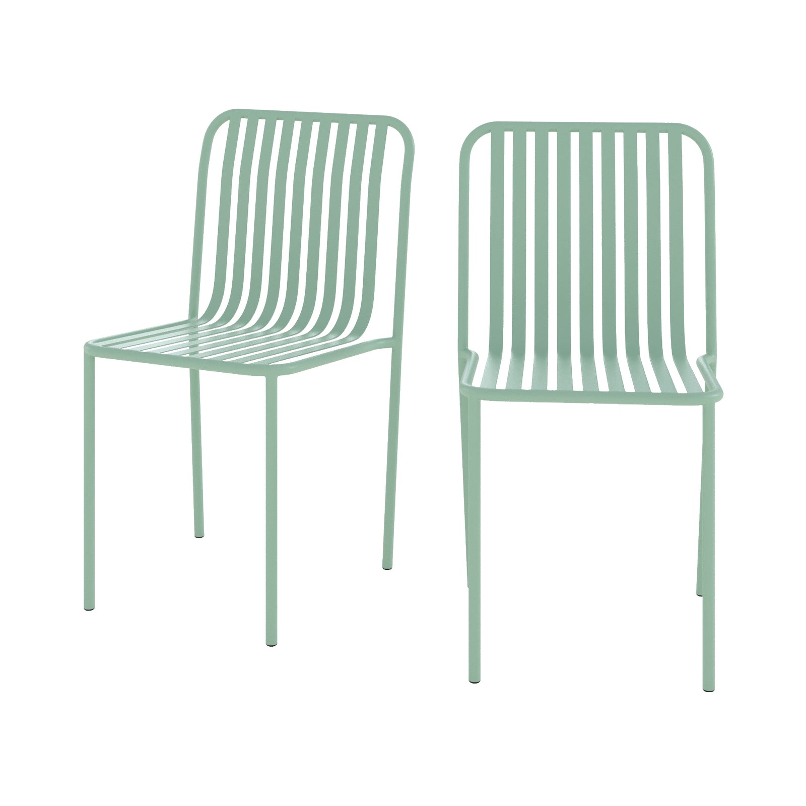 chaise de jardin yumi en metal vert lot de 2 fond blanc