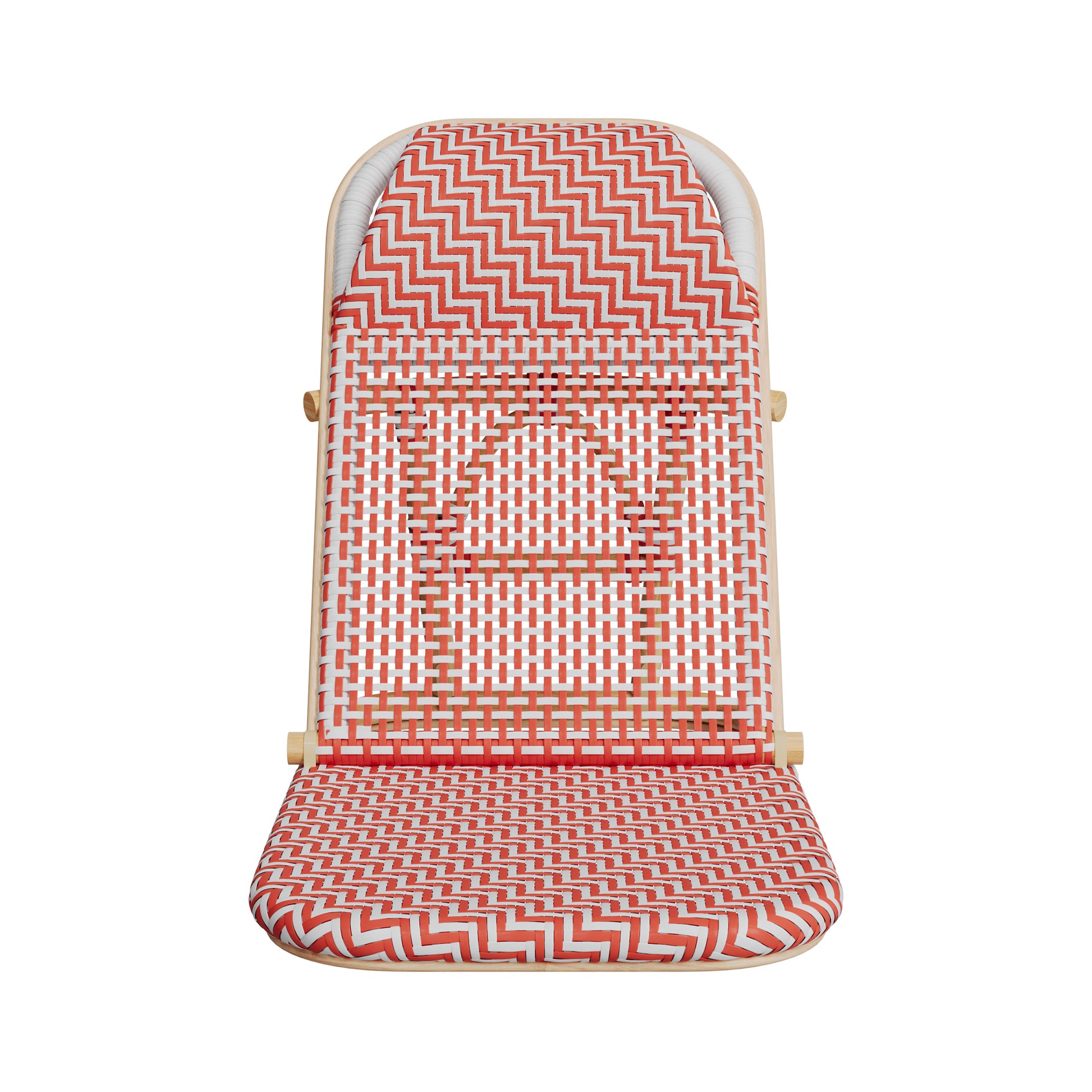 chaise de plage favignana orange pliable en tissage synthetique