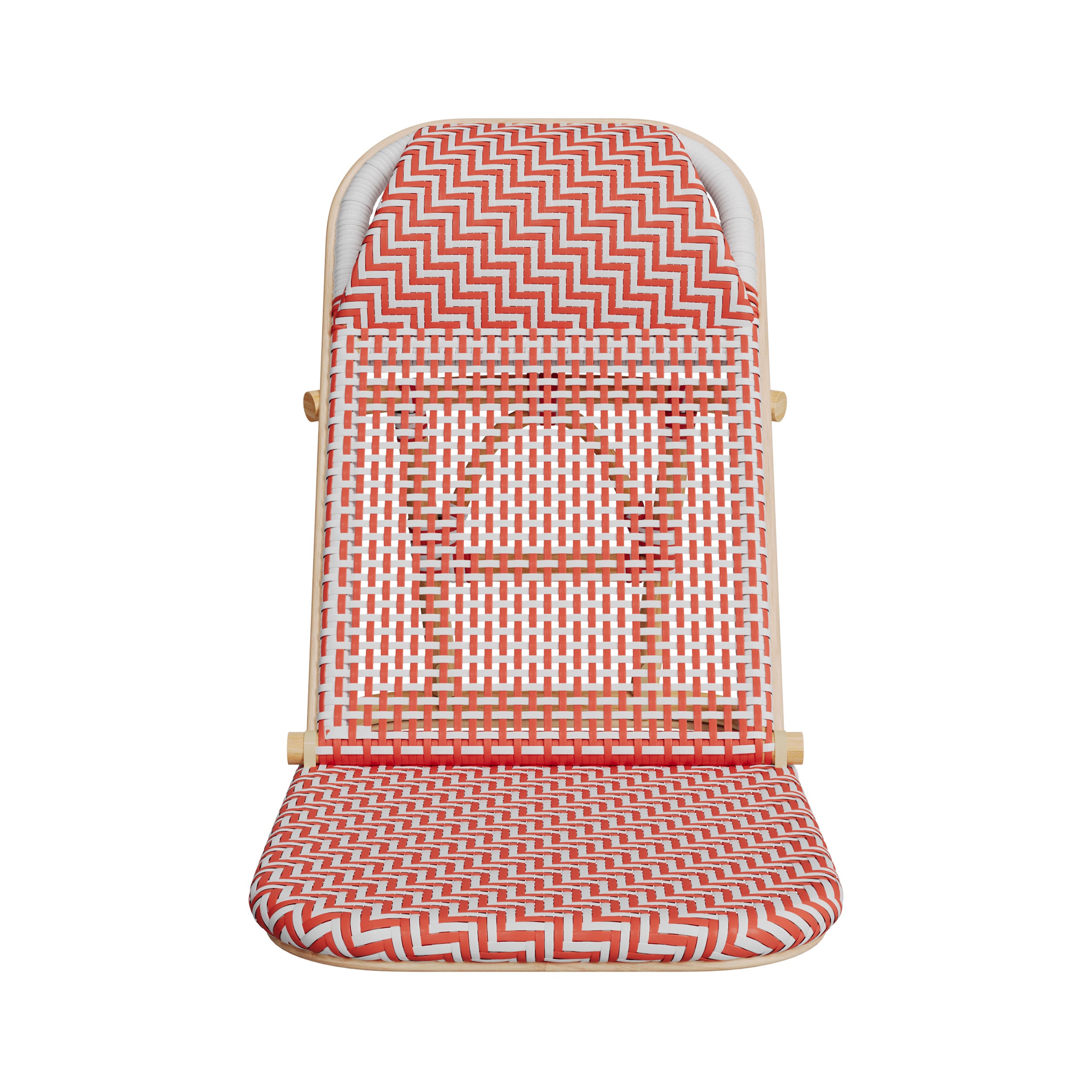 chaise de plage favignana orange pliable en tissage synthetique