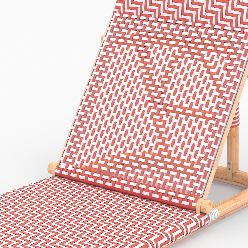 chaise de plage orange favignana pliante fond beige