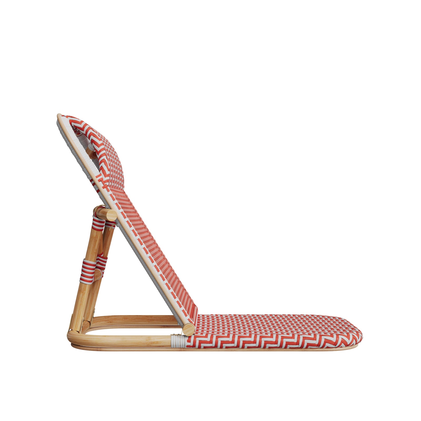 chaise de plage orange pliable favignana en tissage synthetique