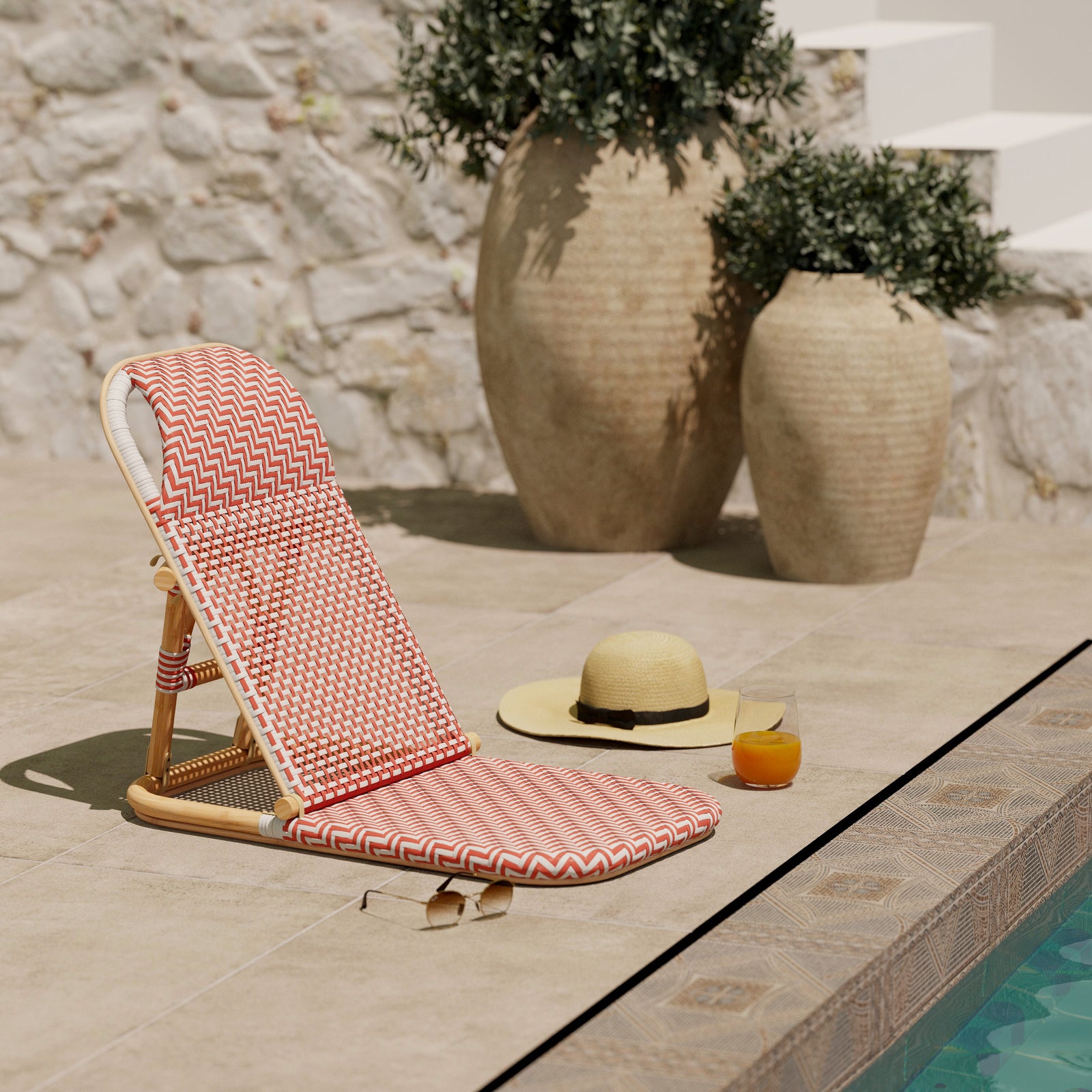 chaise de plage terracota pliable favignana focus