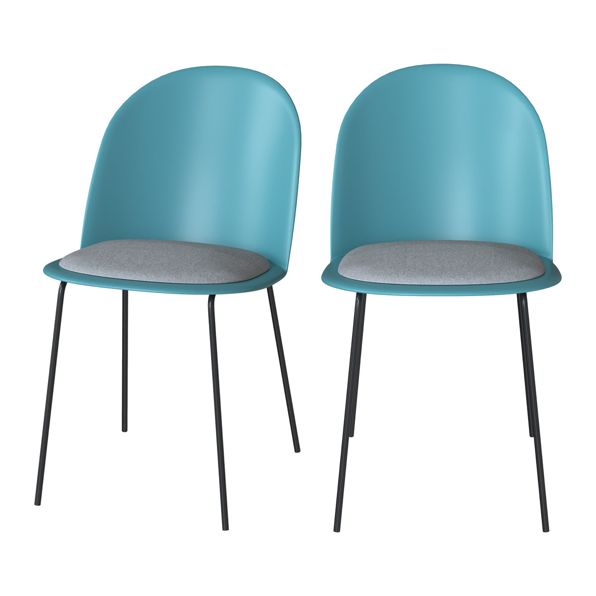 chaise de salle a manger bleue et gris tissu lulu