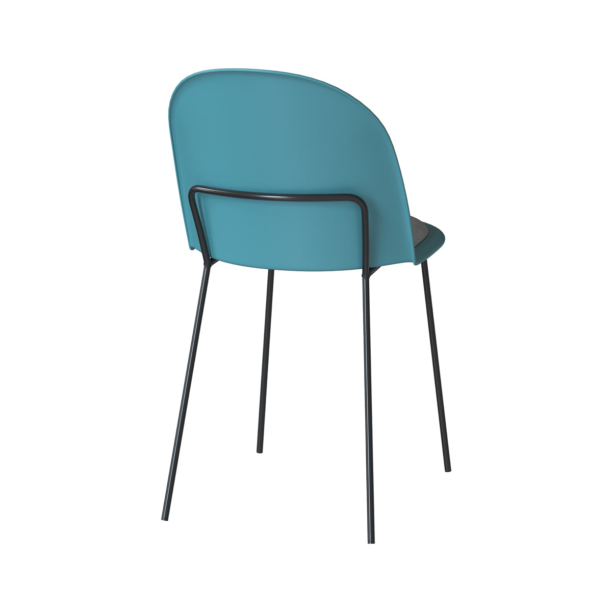 chaise design bleue et gris tissu pieds metal lulu