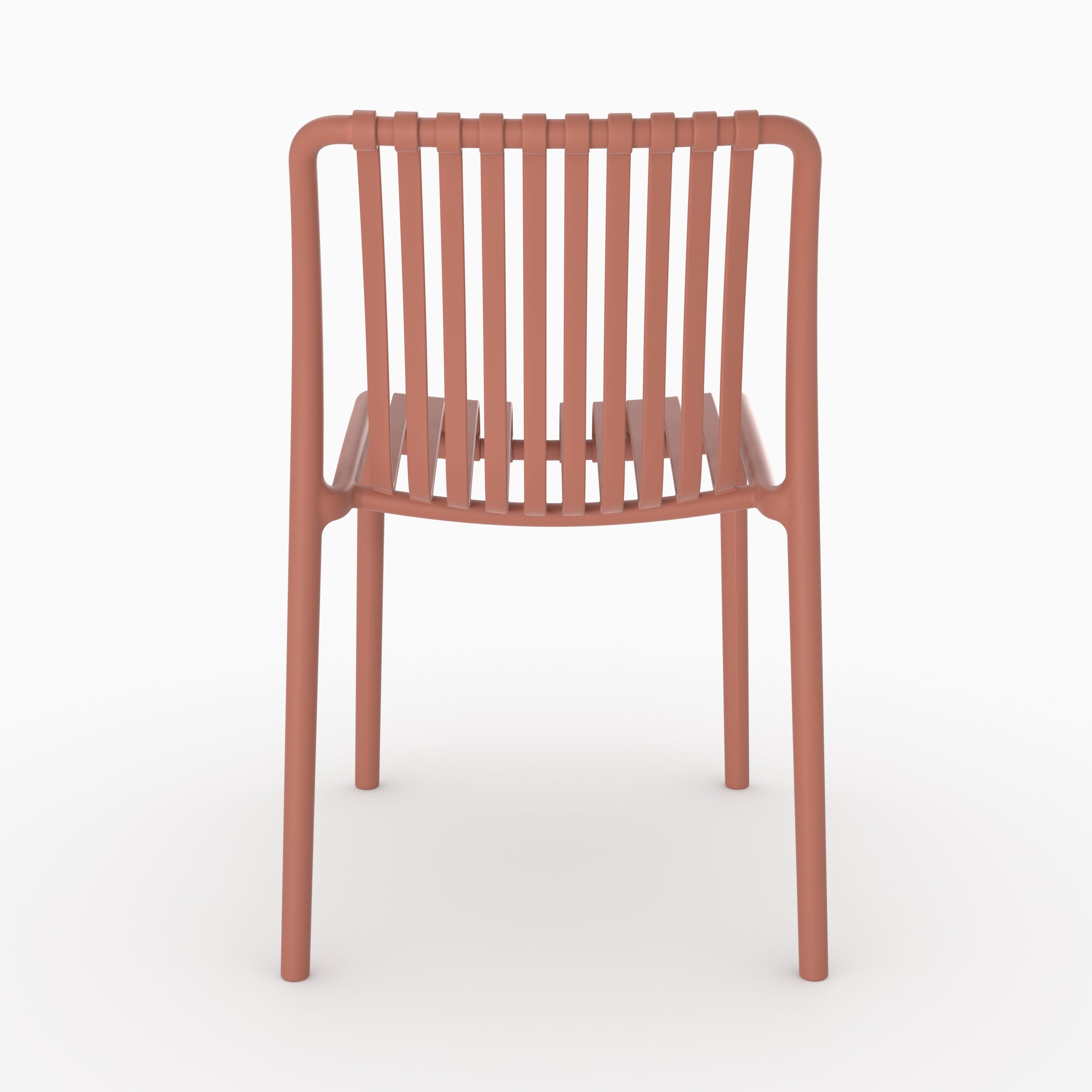 Lot de 2 chaises de jardin empilables Duli en plastique terracotta