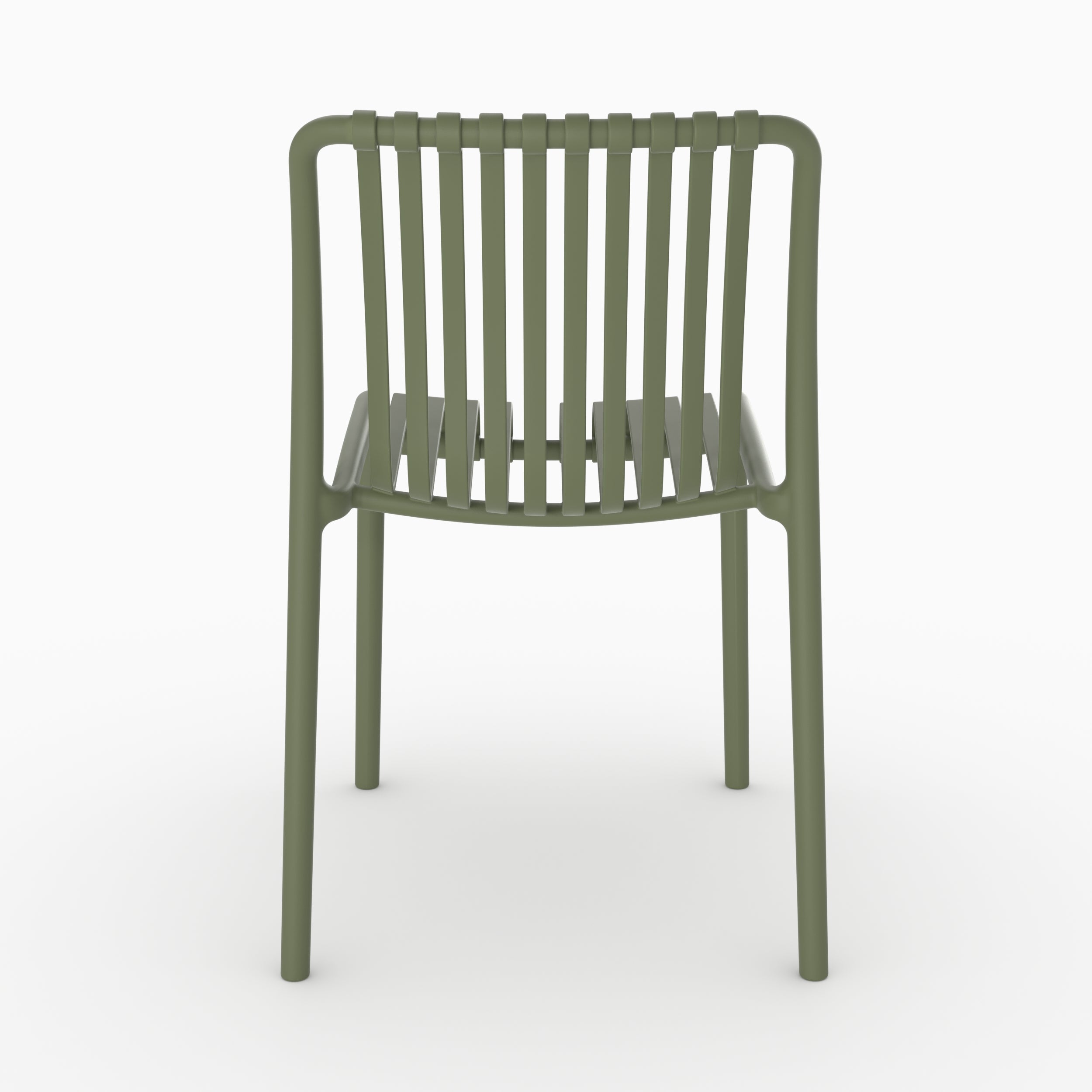 Lot de 2 chaises de jardin empilables Duli en plastique vert kaki