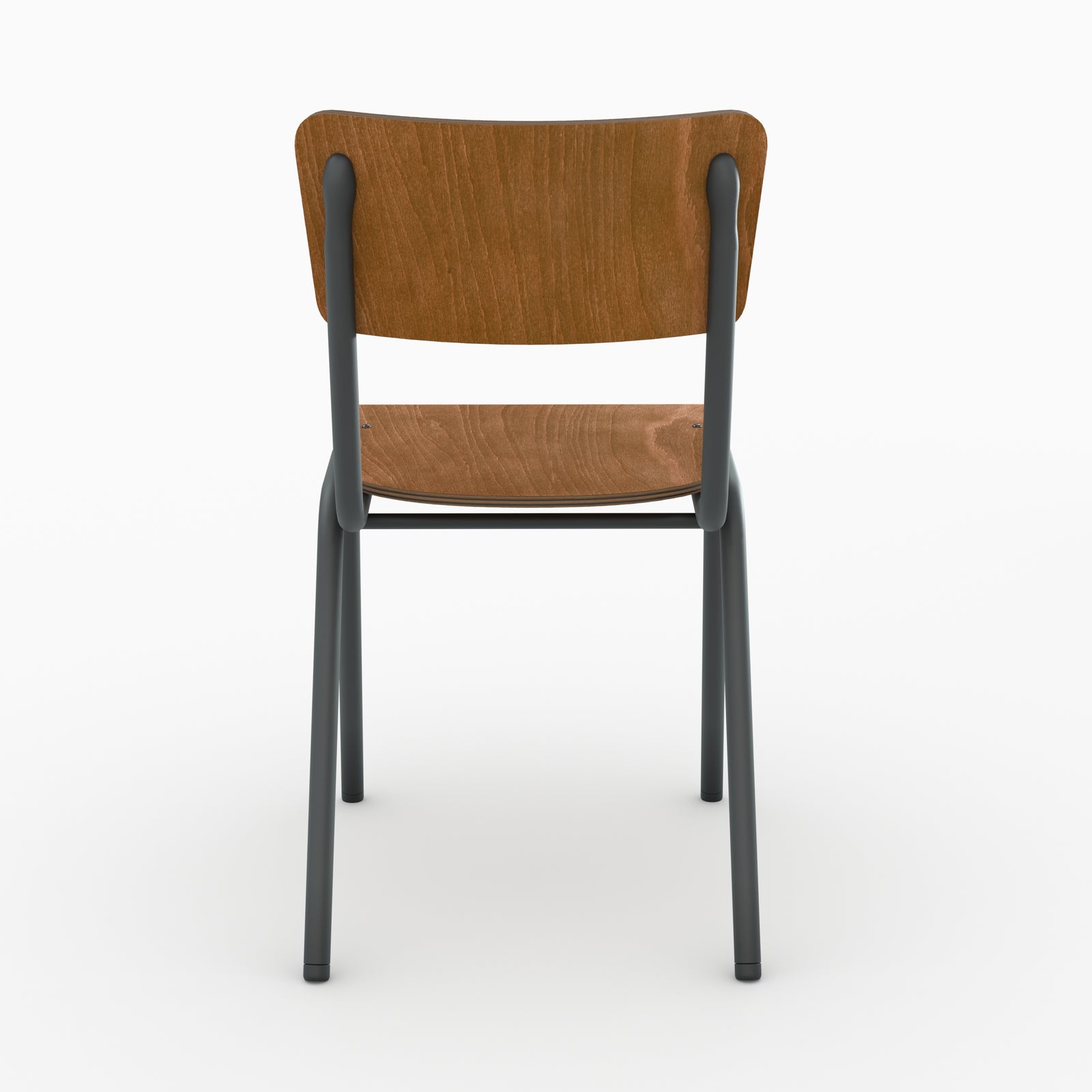 chaise empilable vintage ecolier clem metal bois fonce lot 2