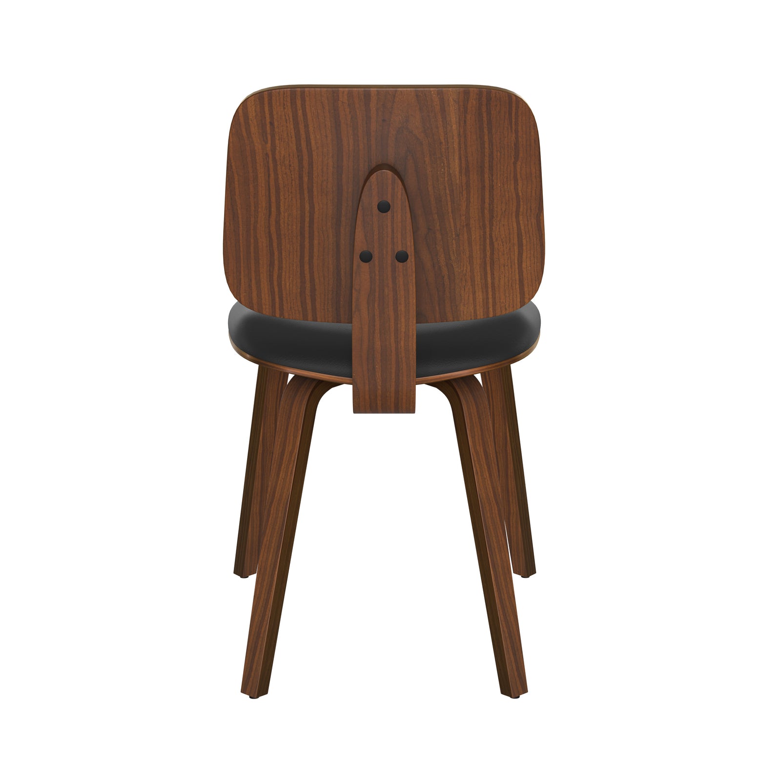 chaise en bois de noyer flow tissu noir