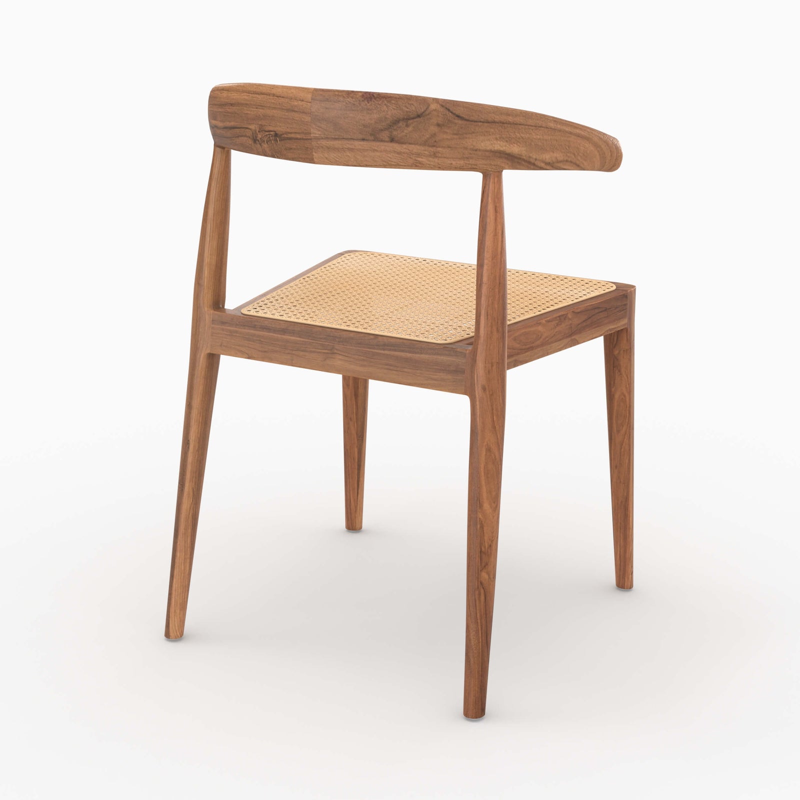 chaise en bois de teck alia cannage de rotin lot de 2