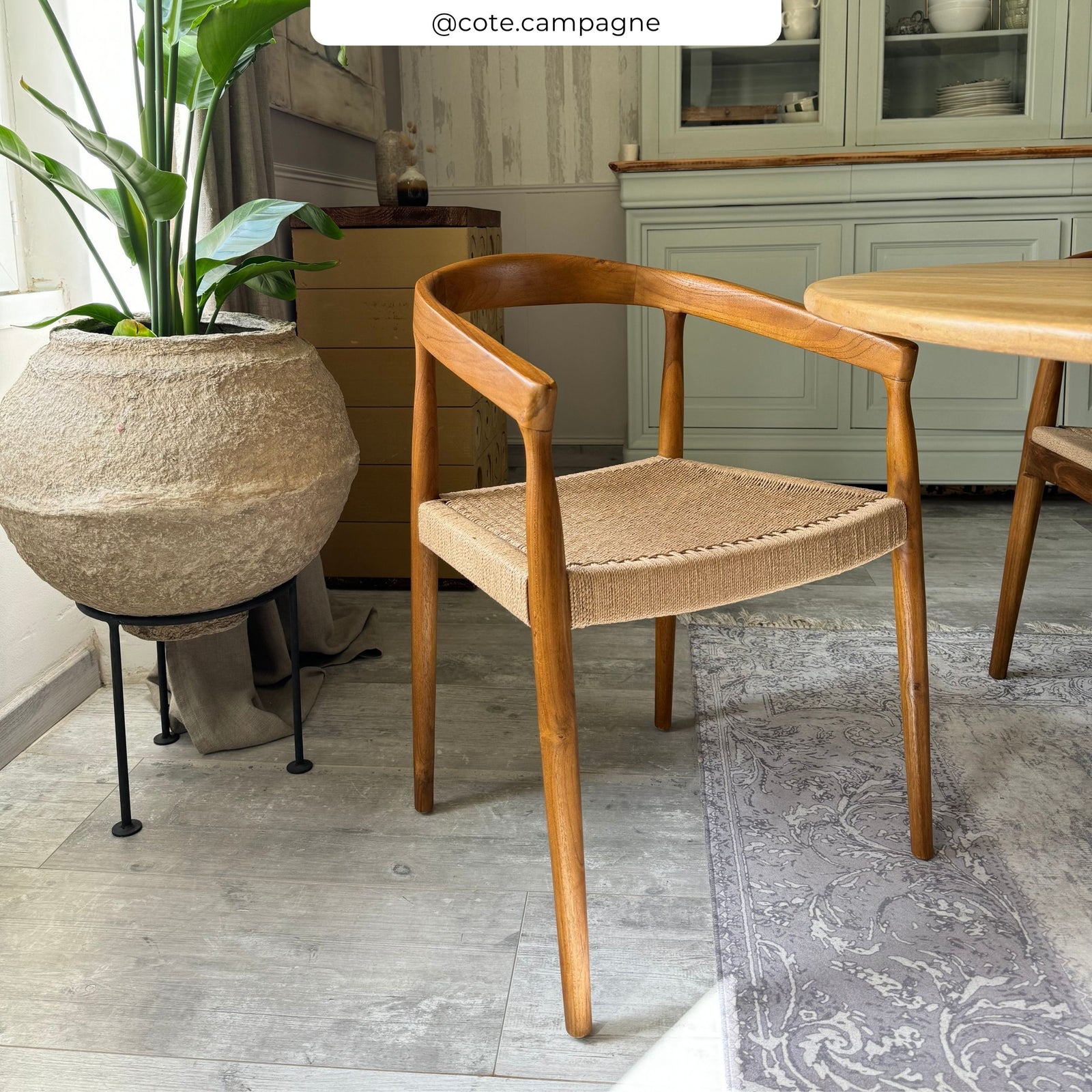 chaise en bois de teck cordage synthetique bali