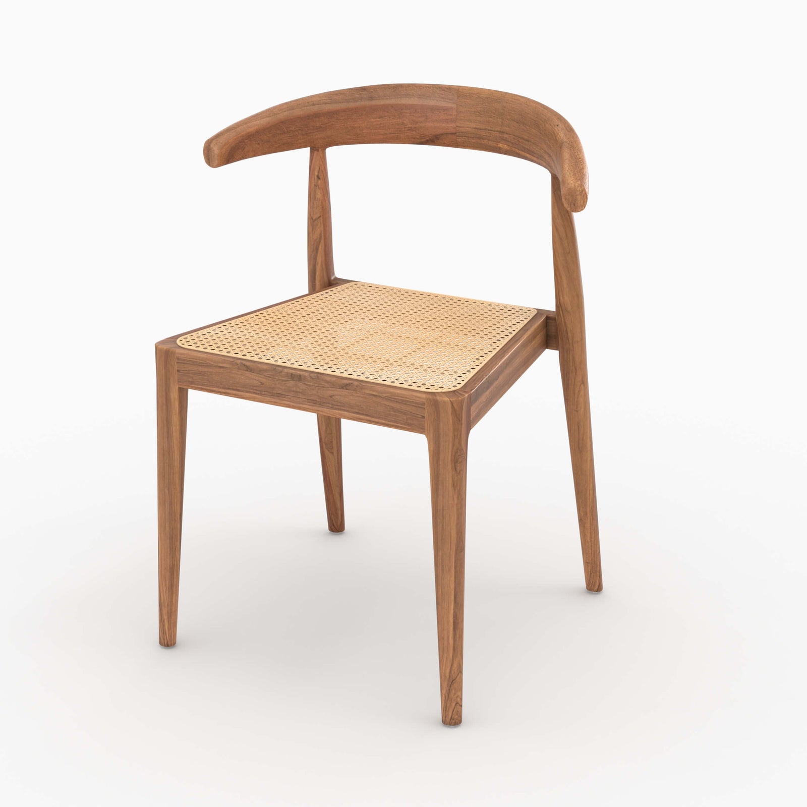 chaise en bois de teck et cannage de rotin alia lot de 2