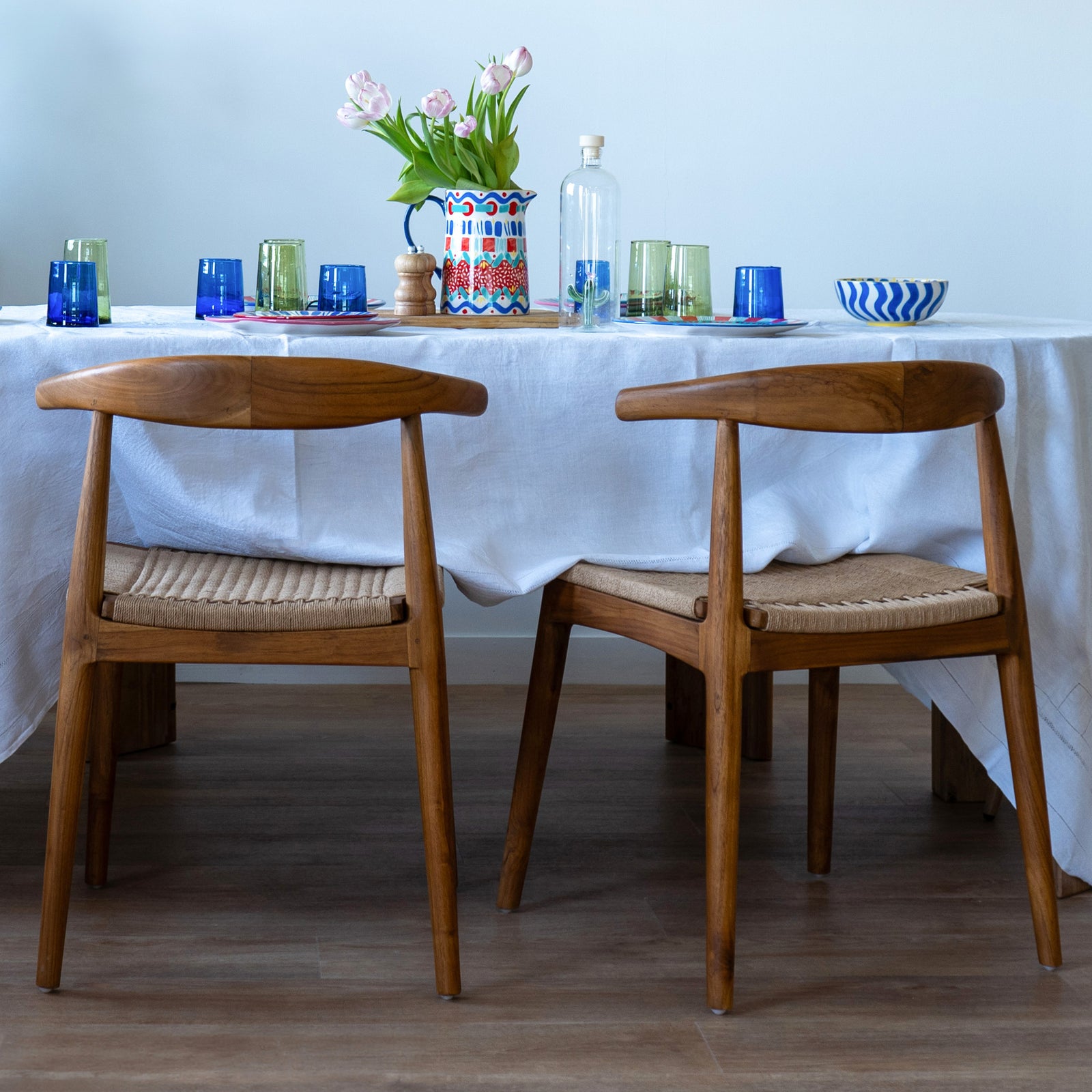 chaise en bois de teck et cordage java ambiance