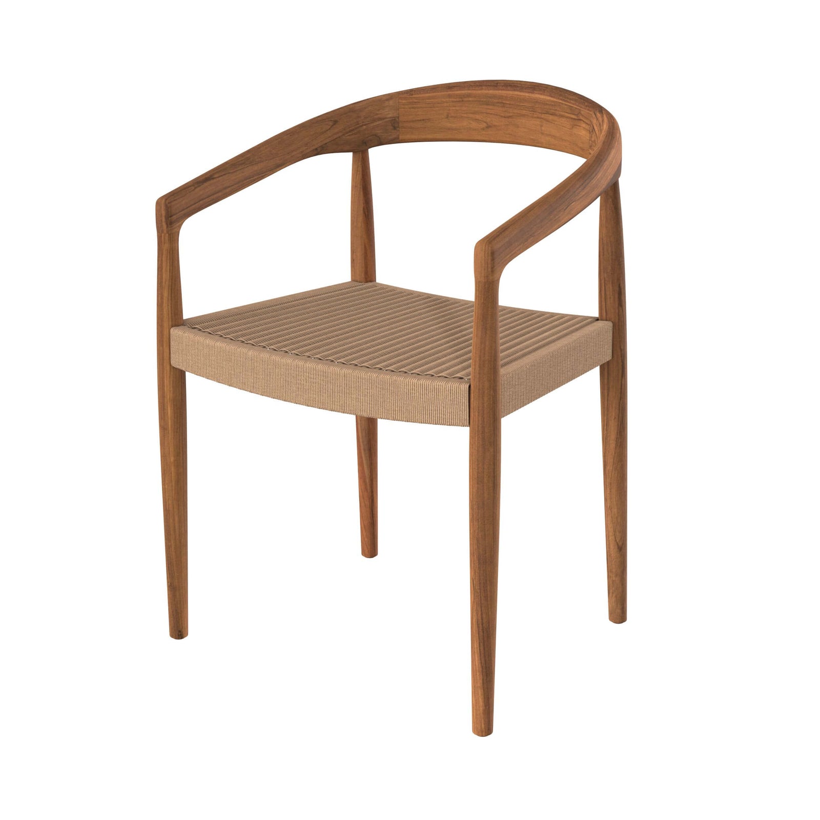 chaise en bois de teck et corde synthetique bali