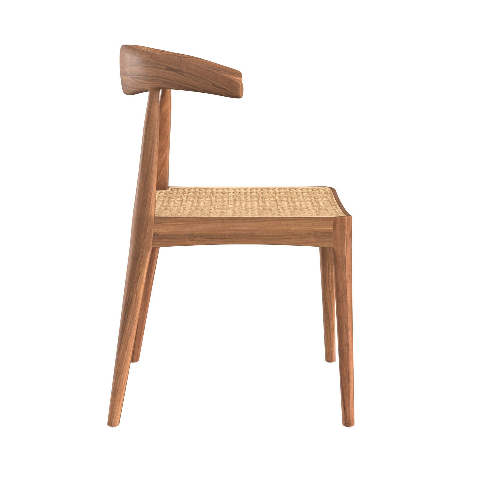 chaise en bois de teck et tressage cannage rotin java