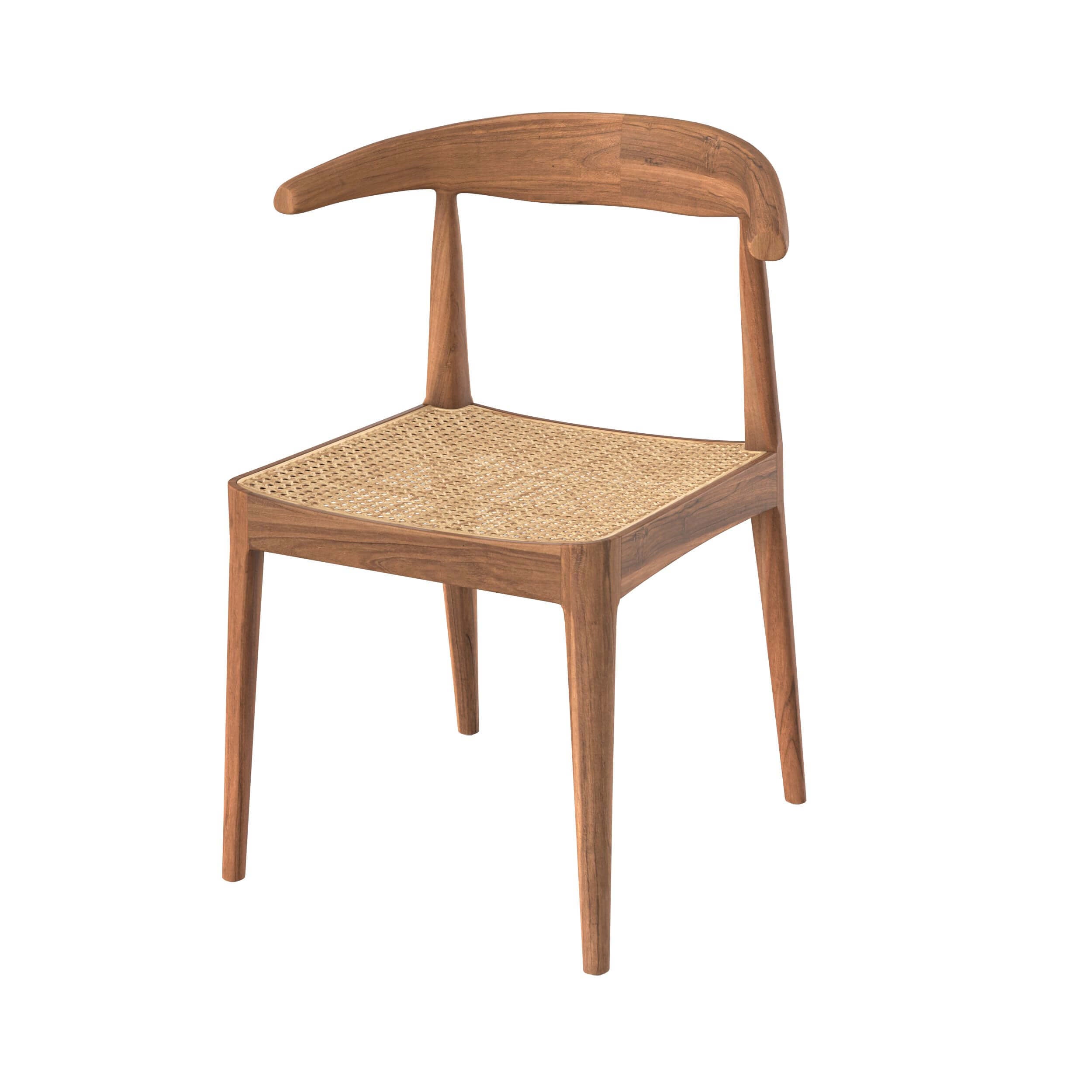 chaise en bois de teck java et tressage cannage rotin