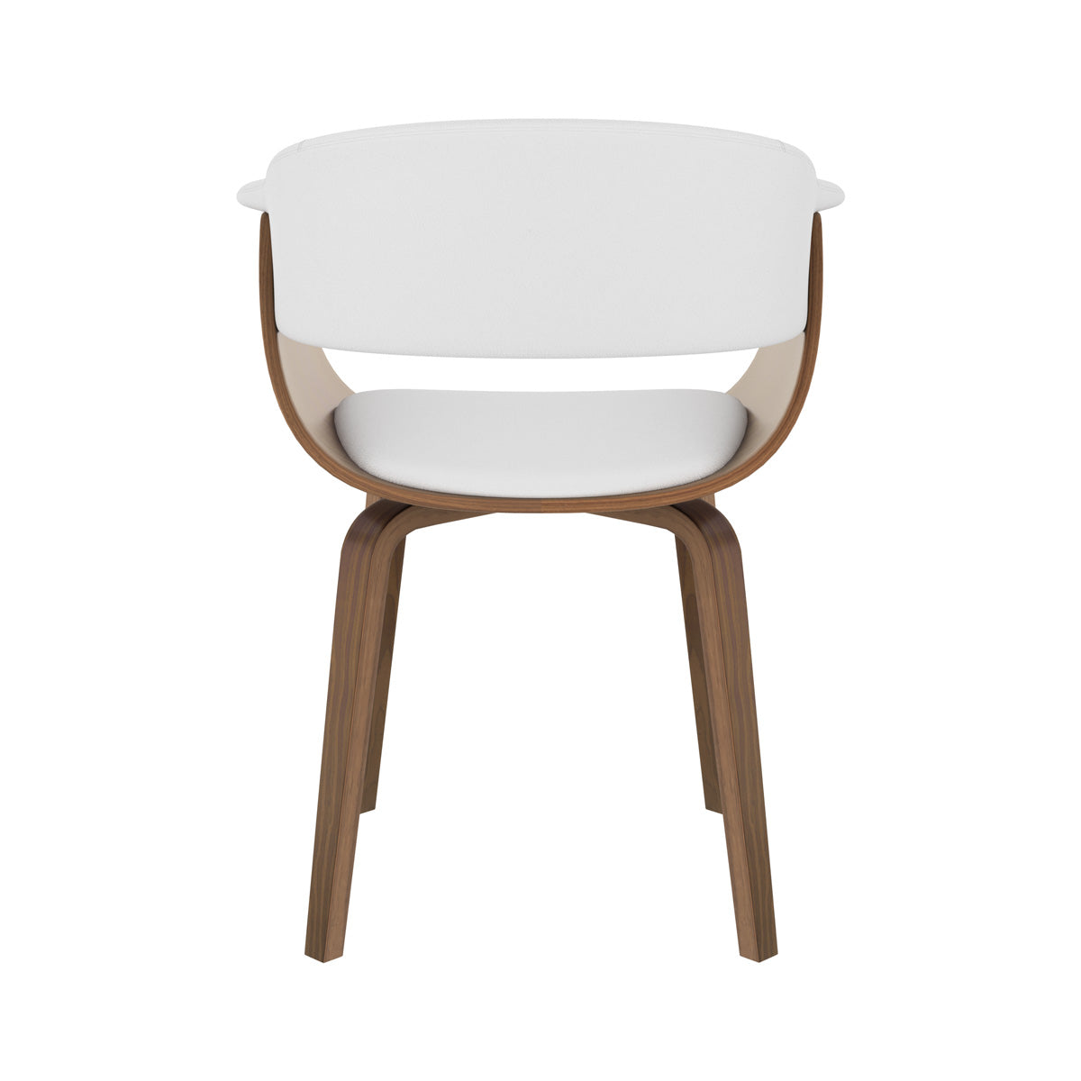 chaise en bois et simili cuir blanc basile