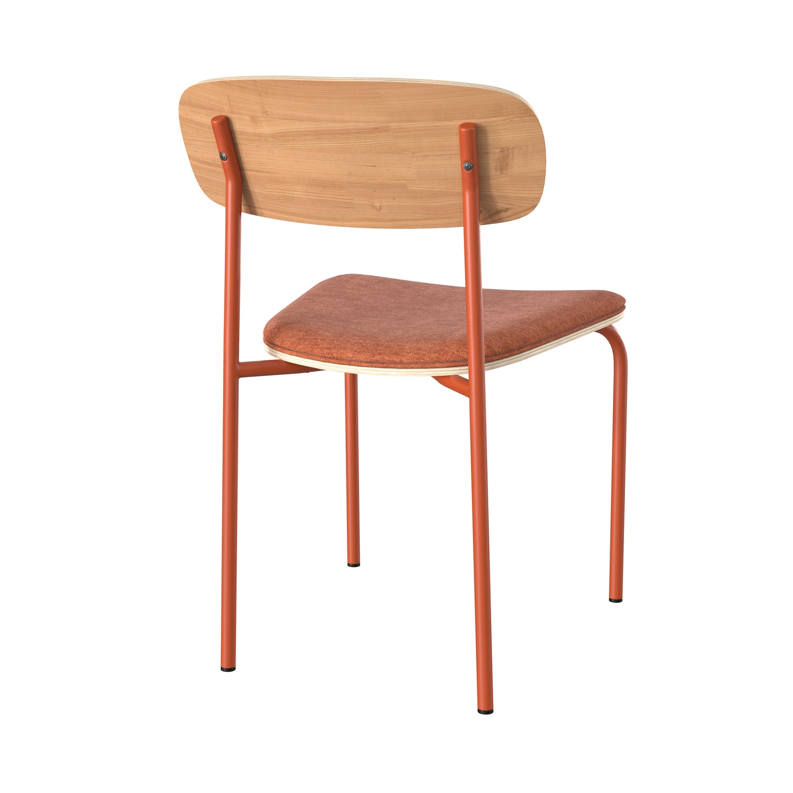 chaise en bois et tissu terracotta lot de 2 louna