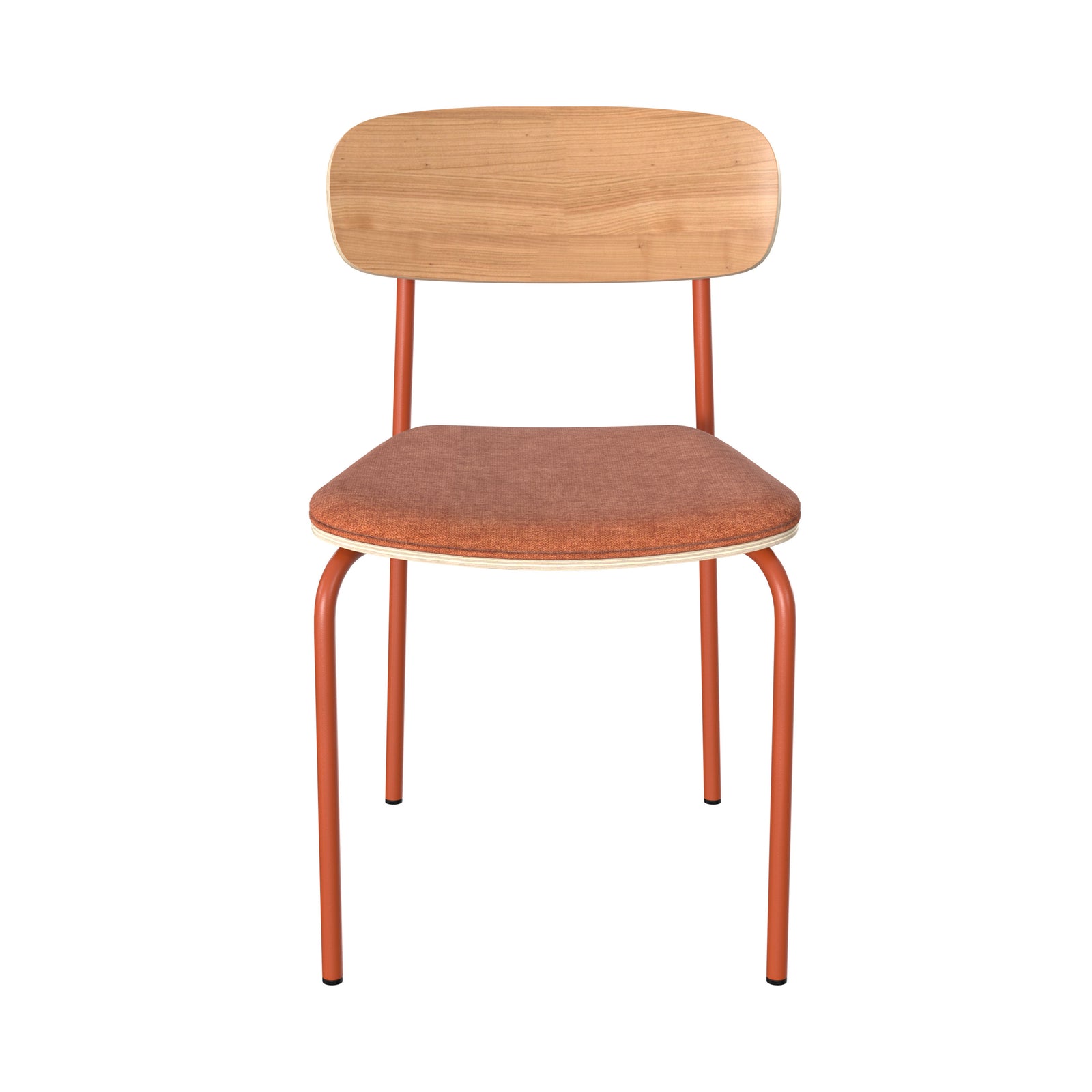 chaise en bois et tissu terracotta louna lot de 2