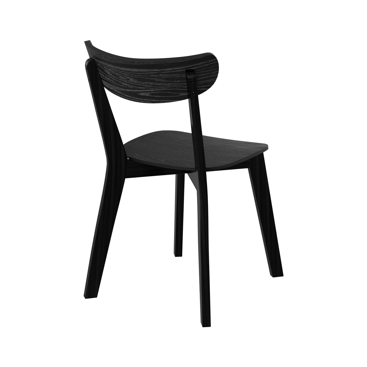 chaise en bois noir scandinave lot de 2 tabata