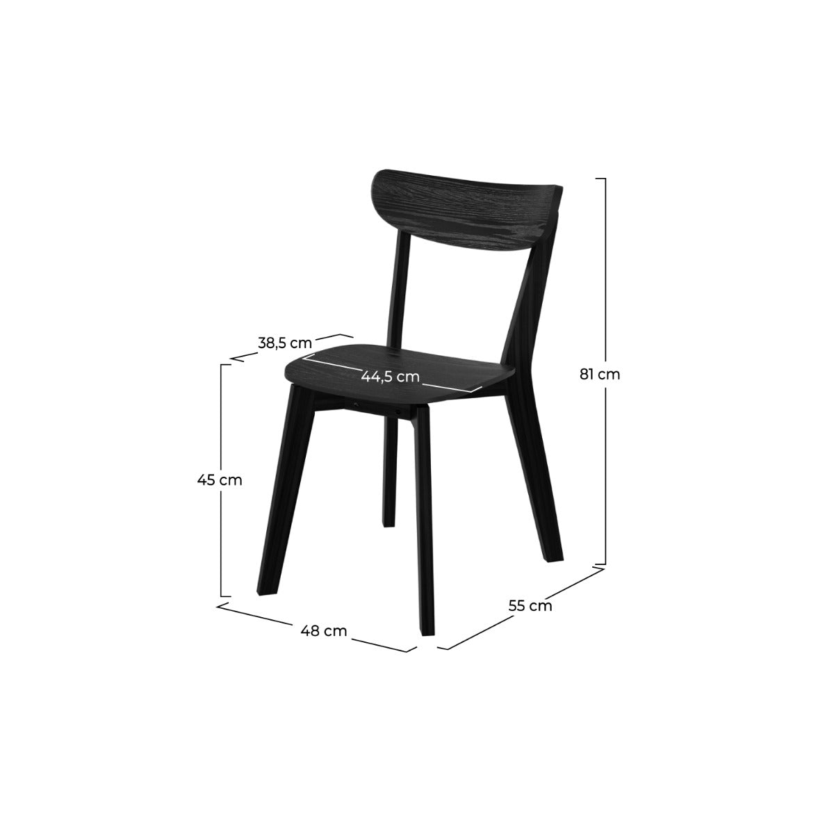 chaise en bois tabata lot de 2 en bois de frene