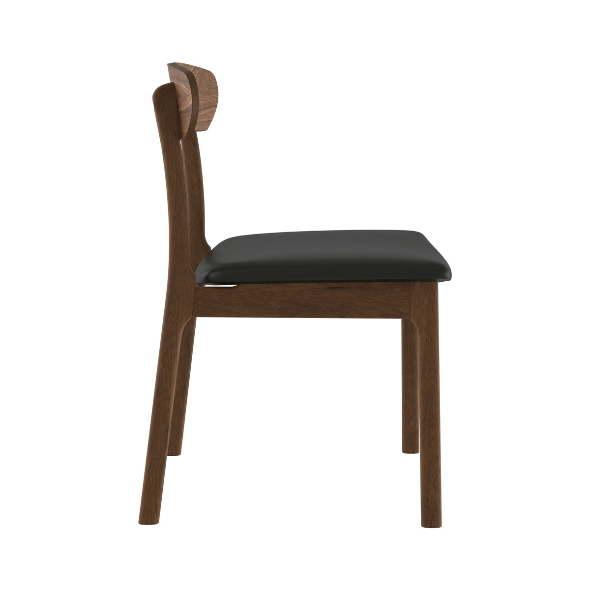 chaise en cuir synthetique et bois lot de 2 lana