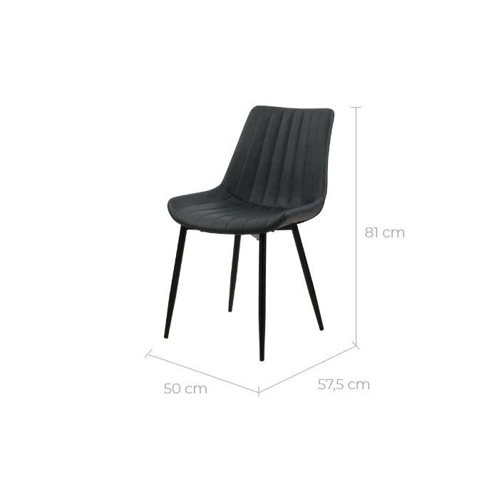 chaise en cuir synthetique noire lot de 2 killi
