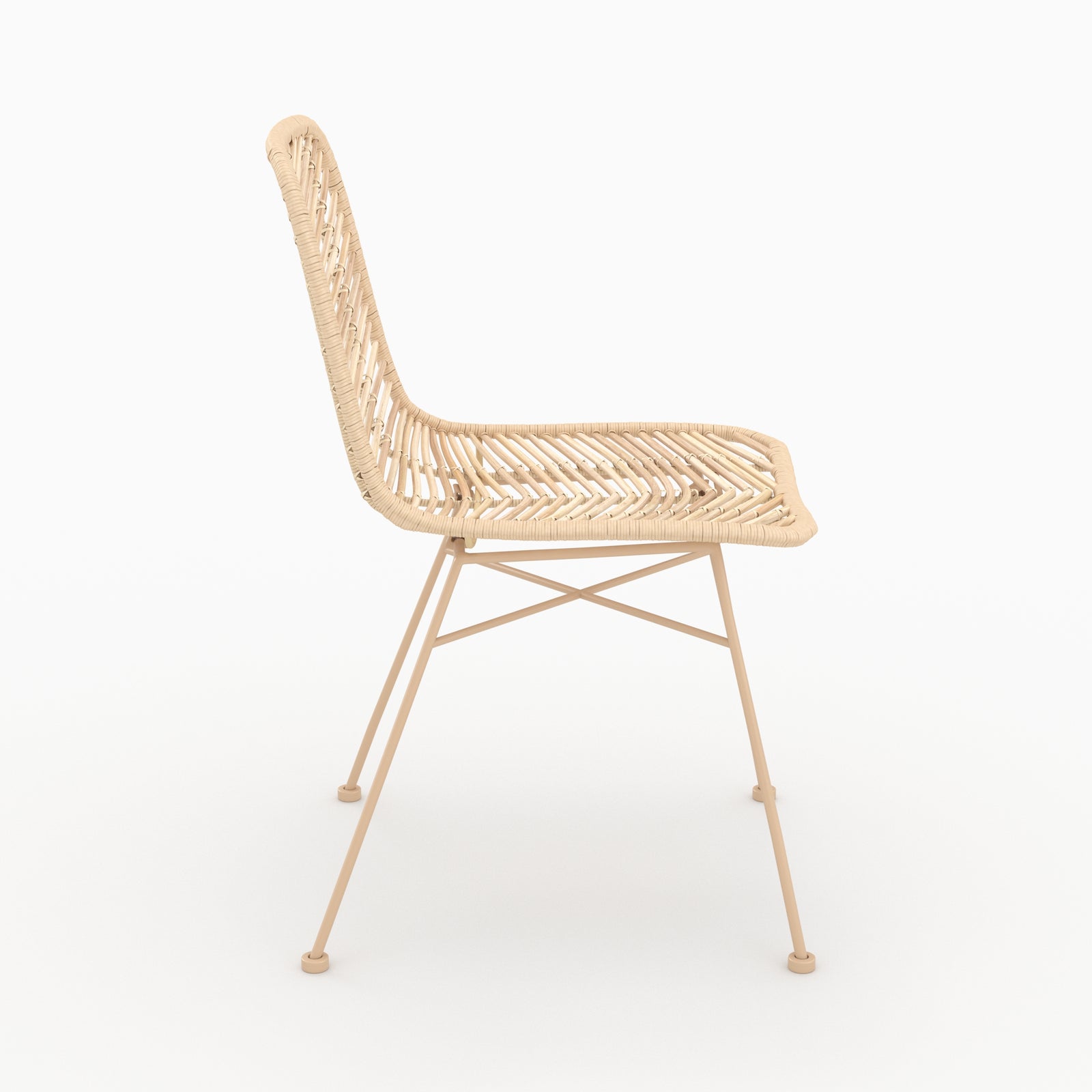 chaise en rotin naturel et pieds beiges lot de 2 tamara