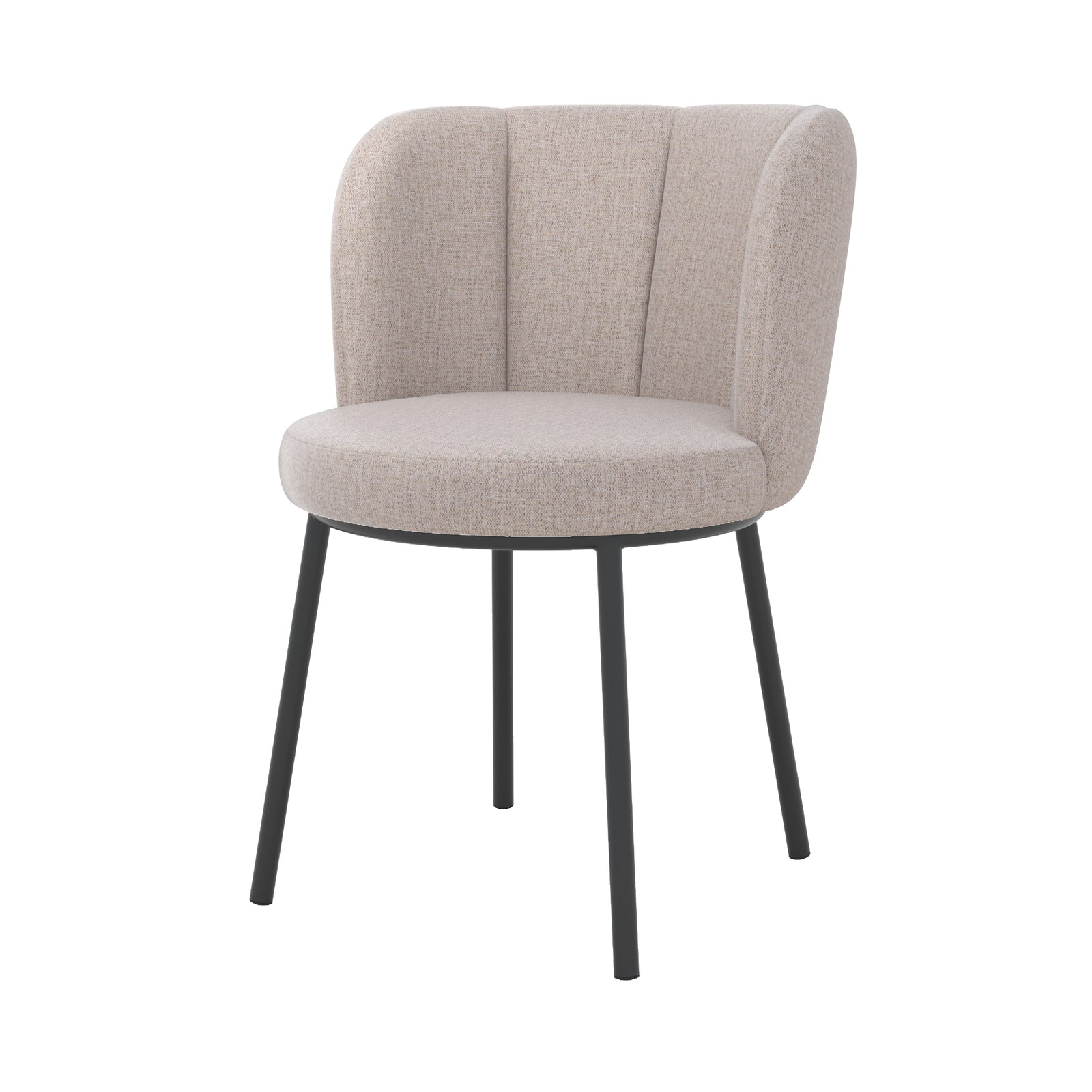 chaise en tissu beige chine aby fond blanc