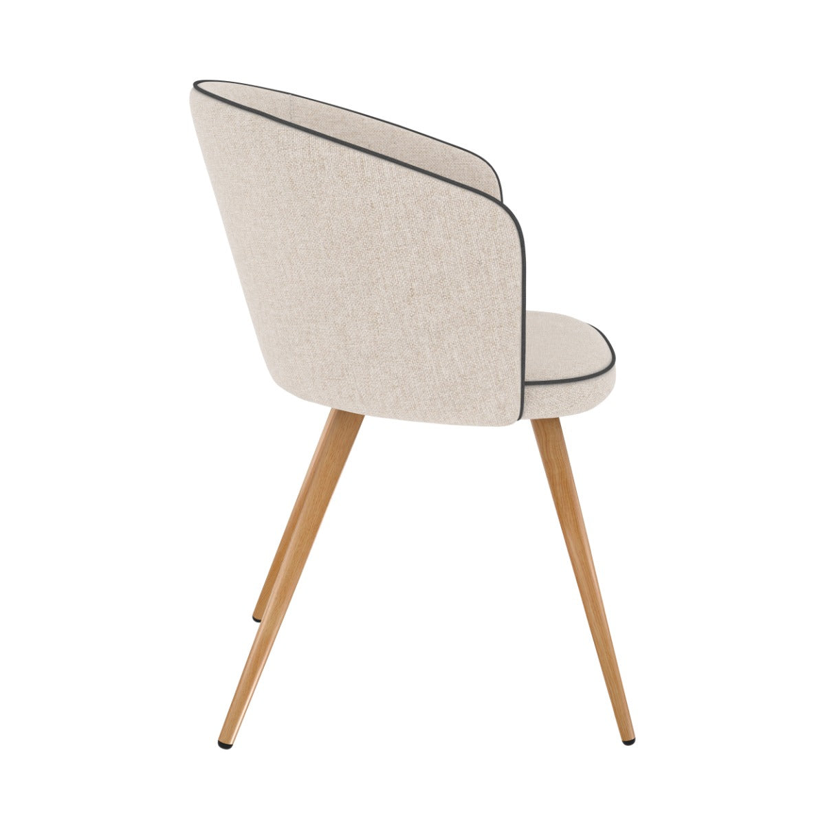 chaise en tissu beige et pieds en metal chiara