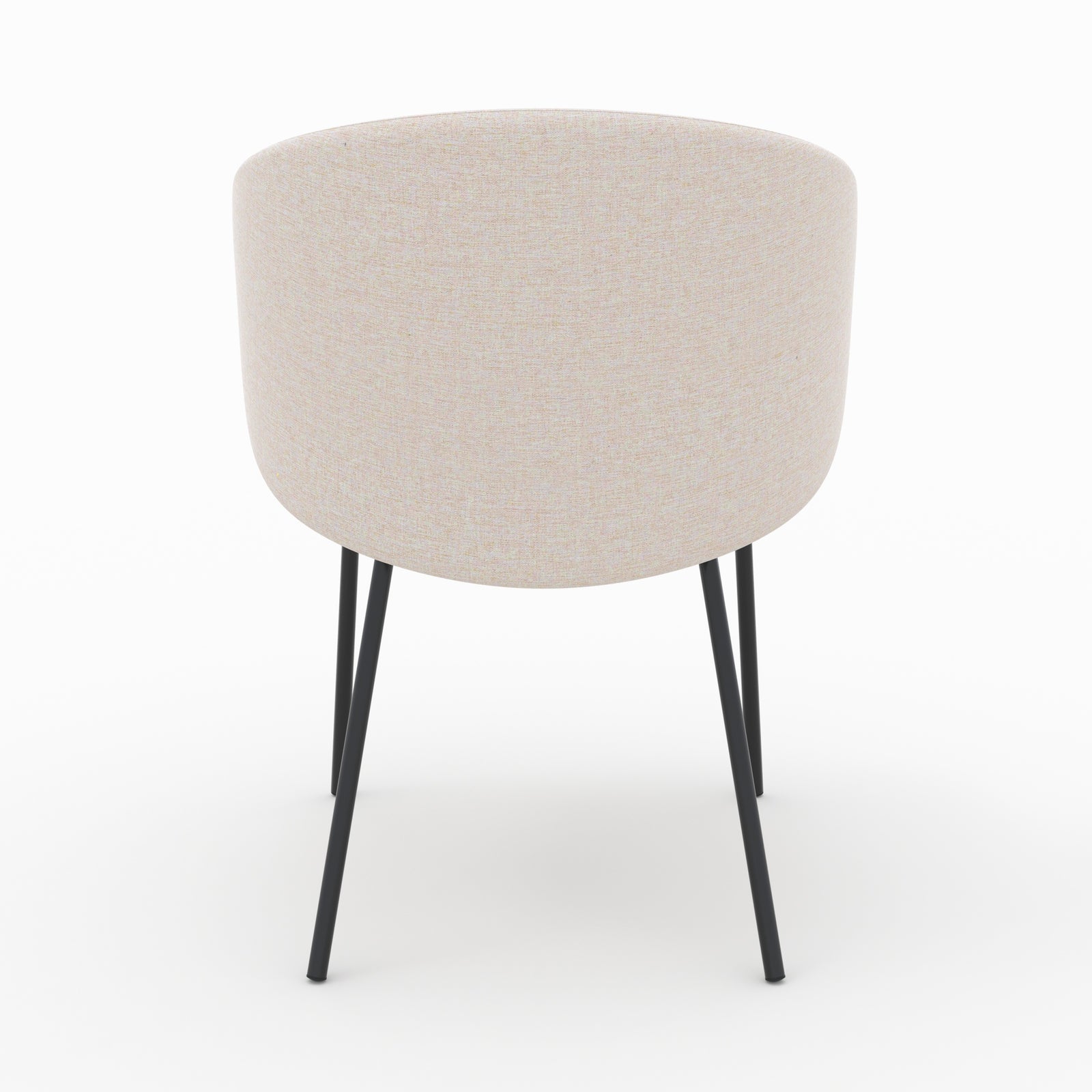 chaise en tissu beige et pieds metal noir victoria lot de 2