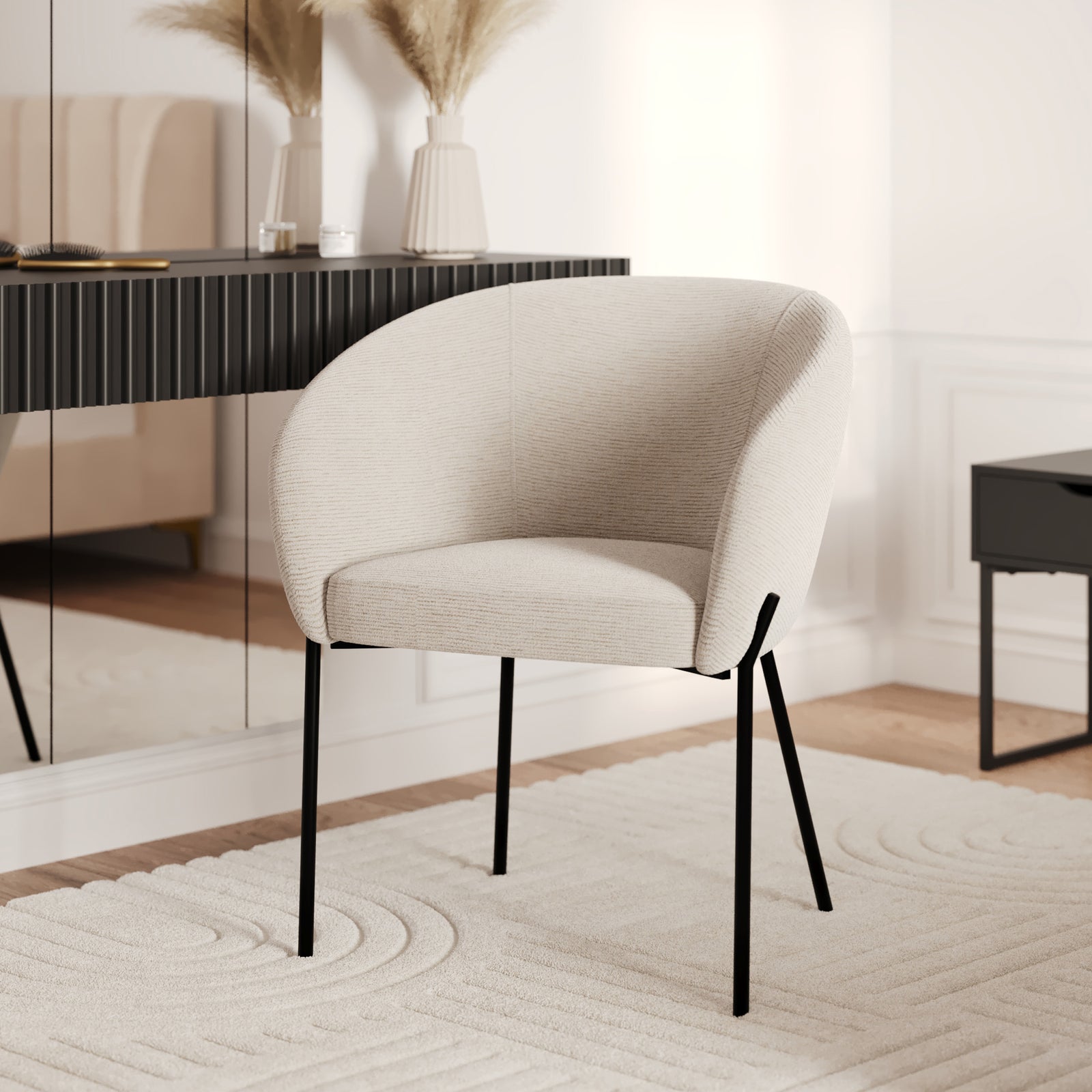 chaise en tissu blanc chine andy rdv deco