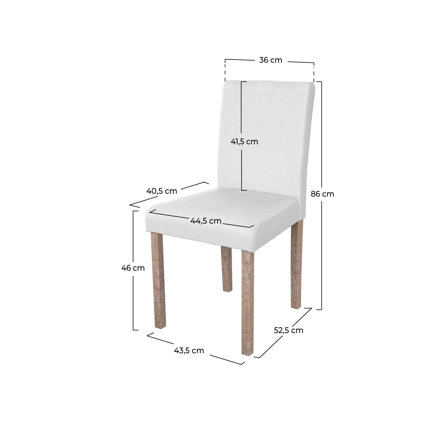 chaise en tissu blanc dossier long pieds bois