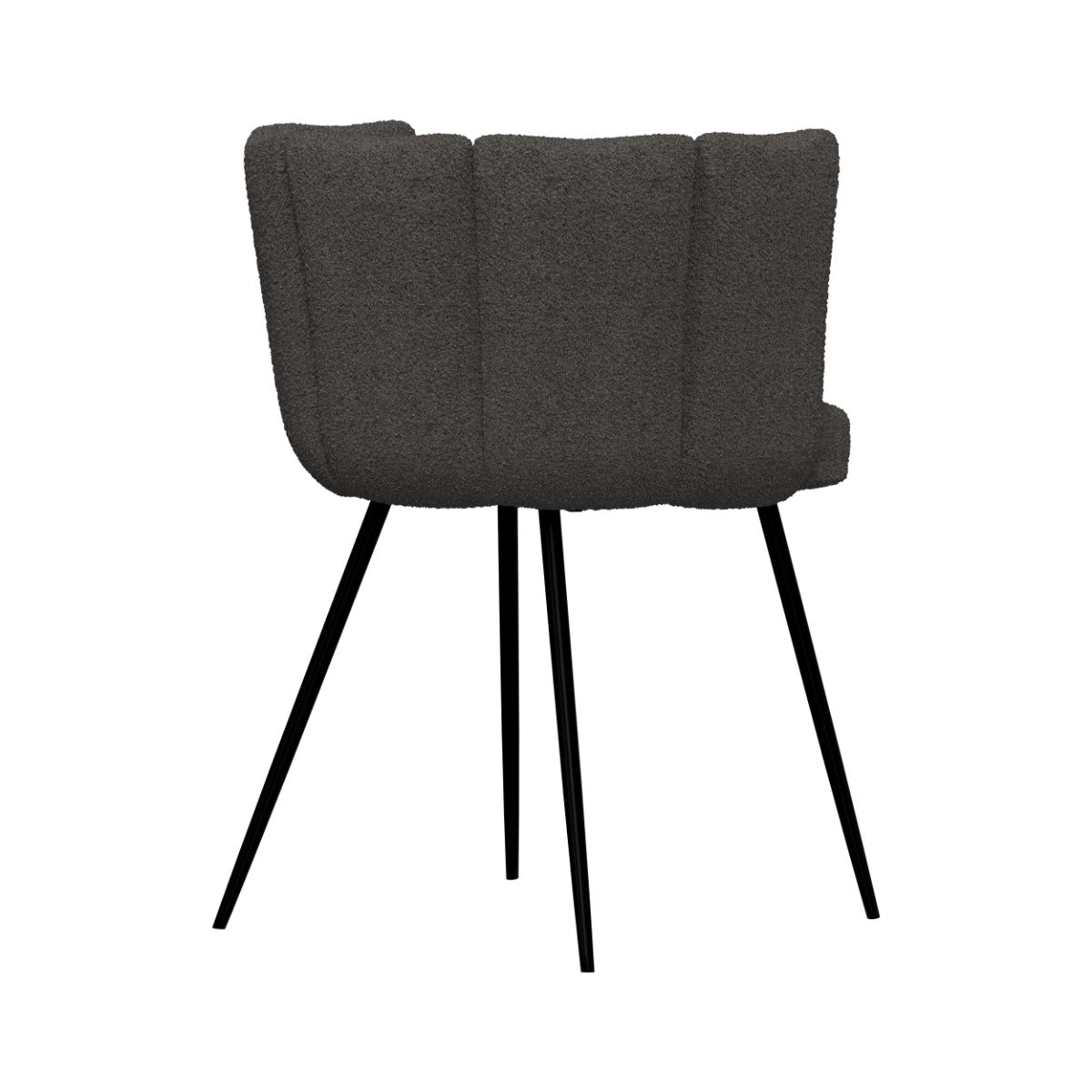 chaise en tissu boucl_ gris fonc_ et pieds en m_tal cosette