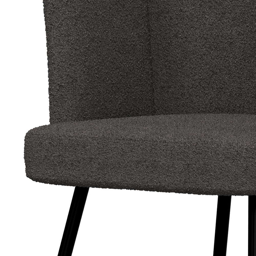 chaise en tissu boucl_ gris fonc_ et pieds en m_tal lot de 2 cosette