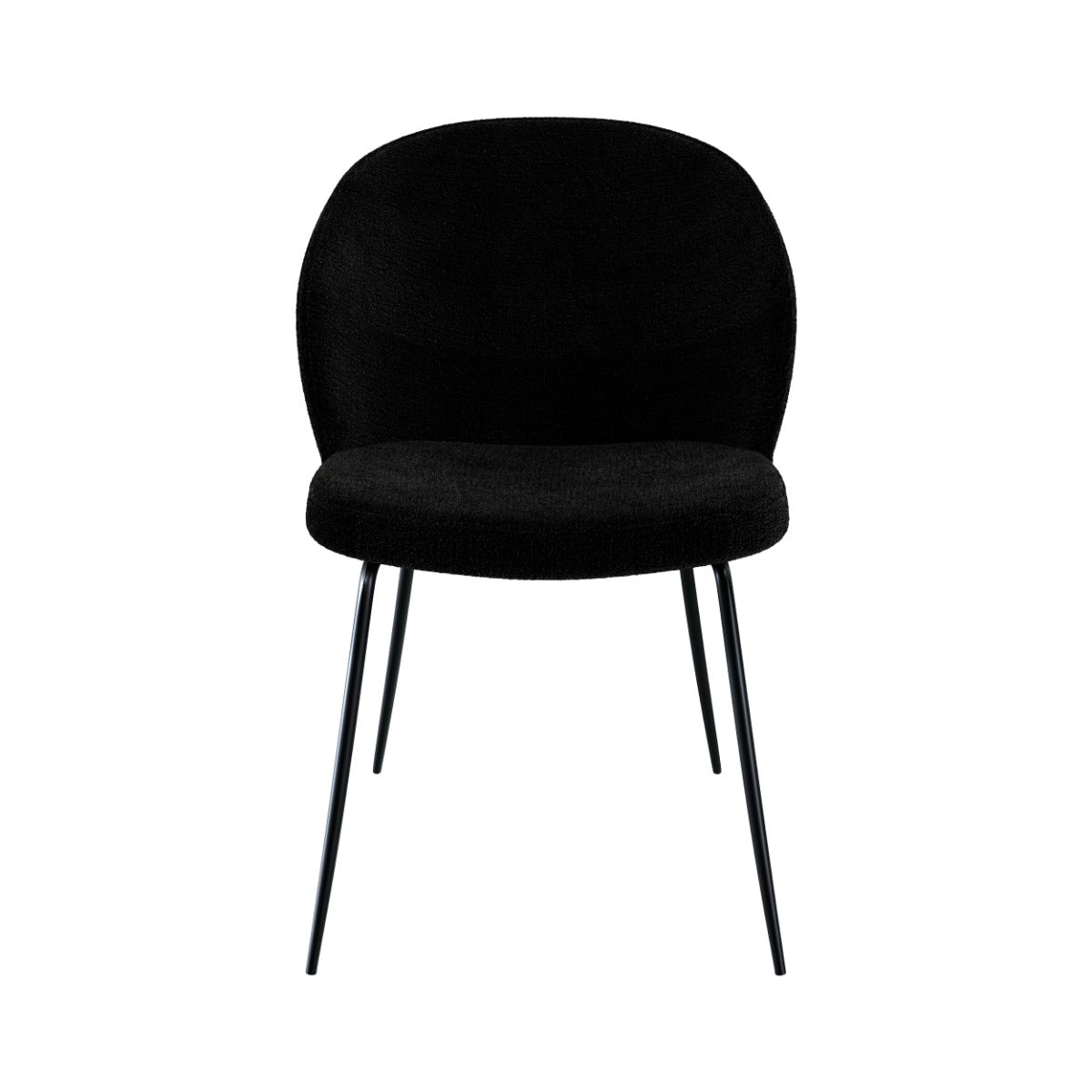 chaise en tissu boucl_ noir et pieds en m_tal groom