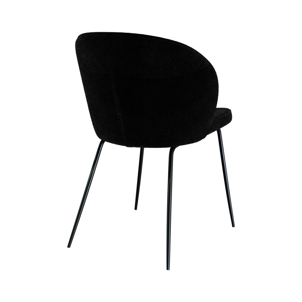 chaise en tissu boucl_ noir et pieds en m_tal lot de 2 groom