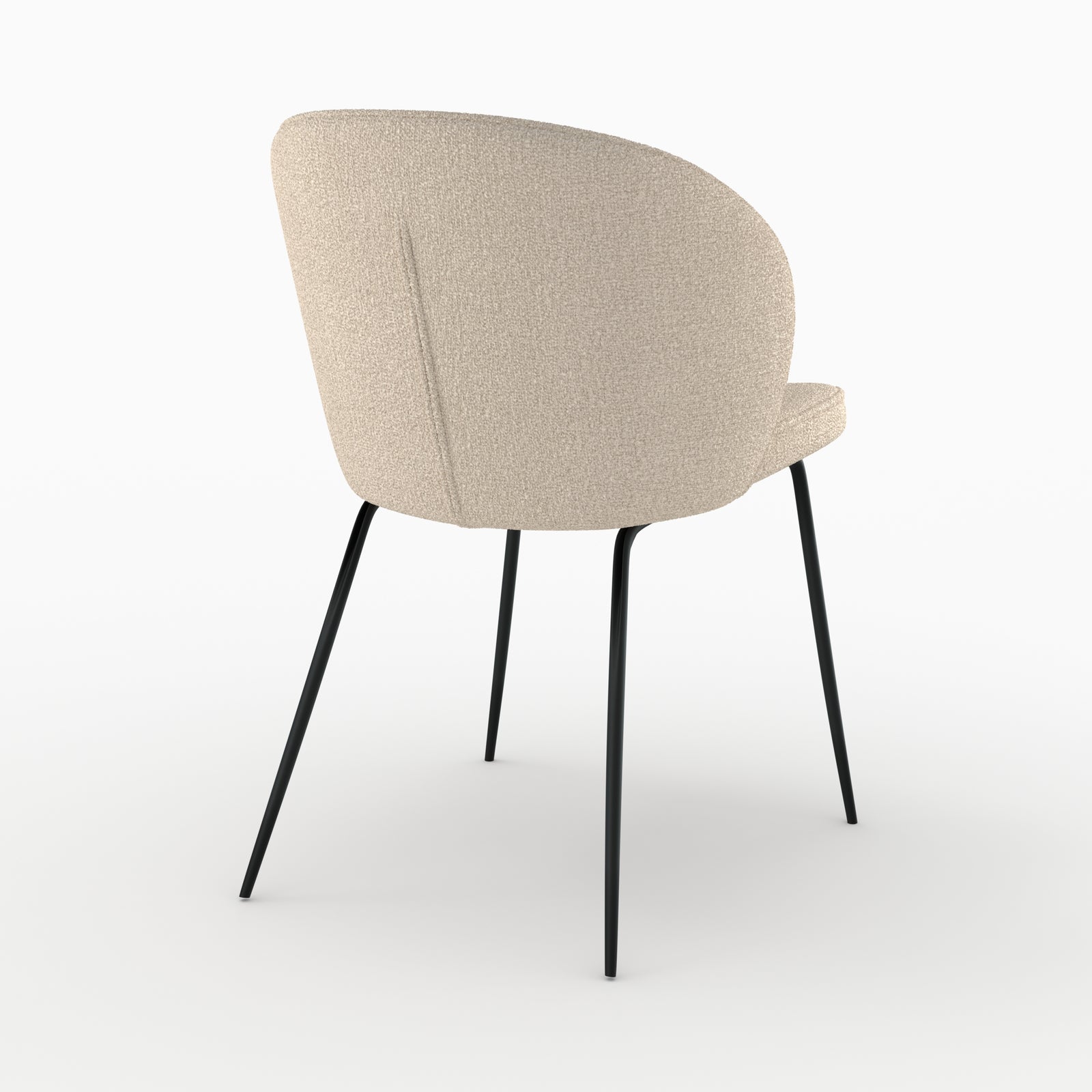 chaise en tissu boucle beige pieds noirs groom rdv deco