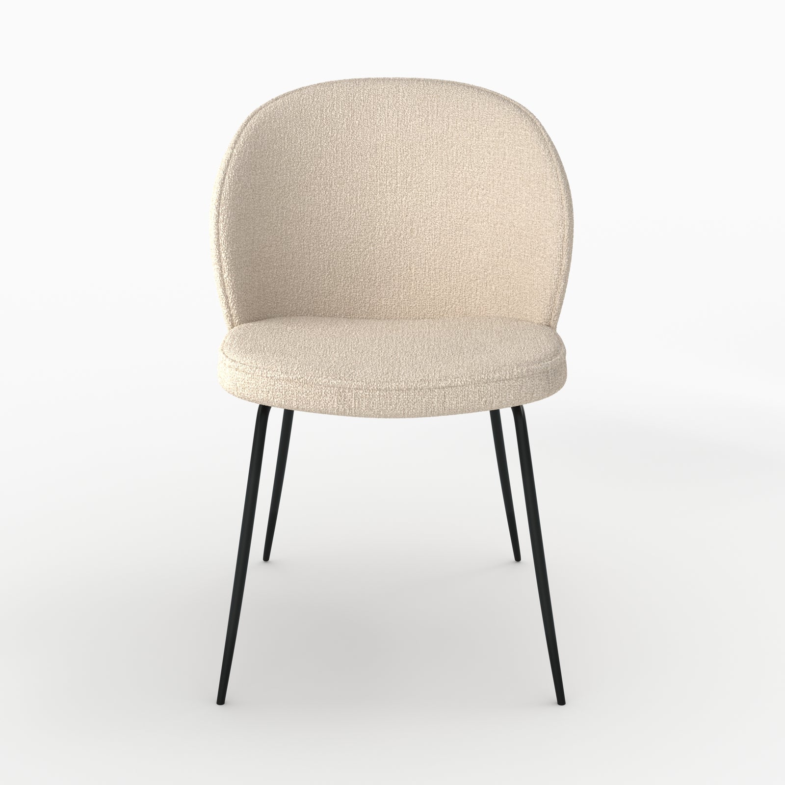 chaise en tissu boucle beige pieds noirs groom unite