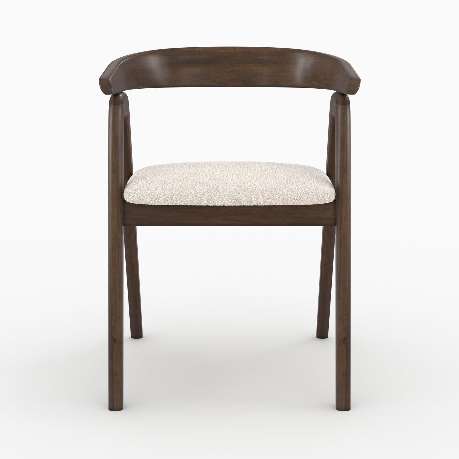 chaise en tissu boucle creme bois fonce d hevea hawa