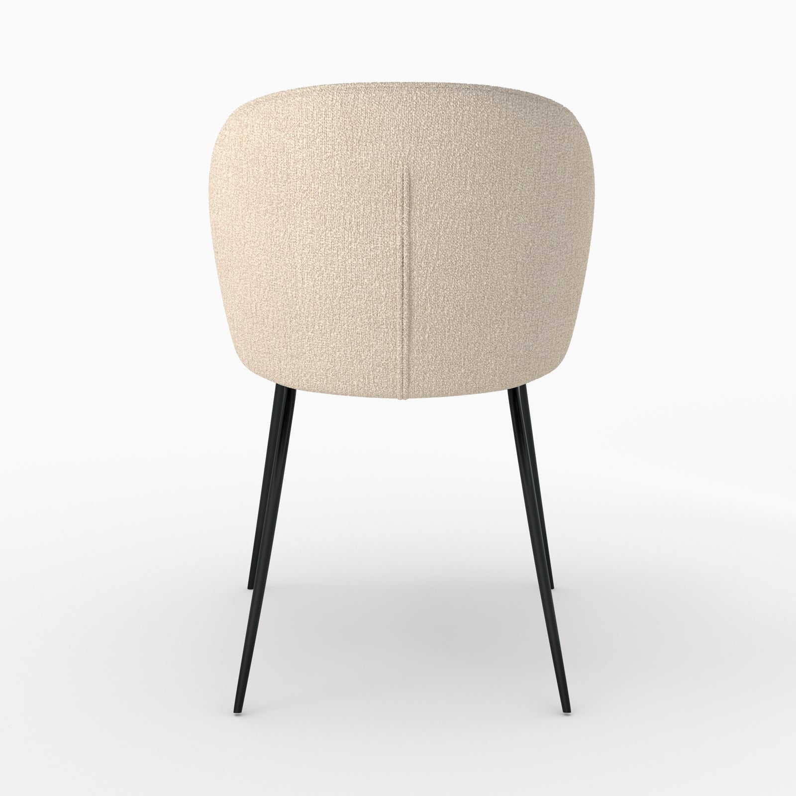 chaise en tissu bouclette beige pieds noirs groom