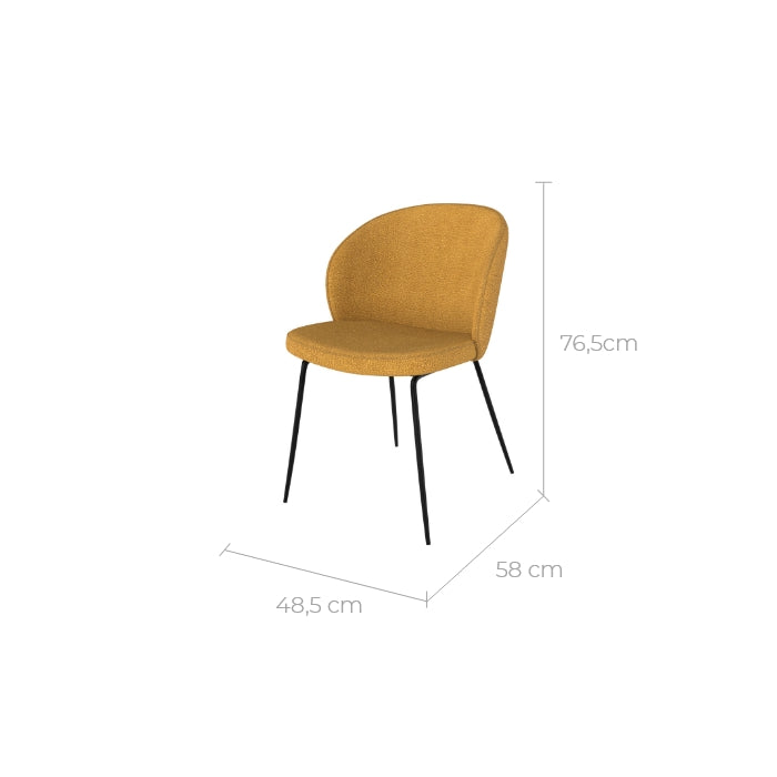 chaise en tissu bouclette pieds metal groom