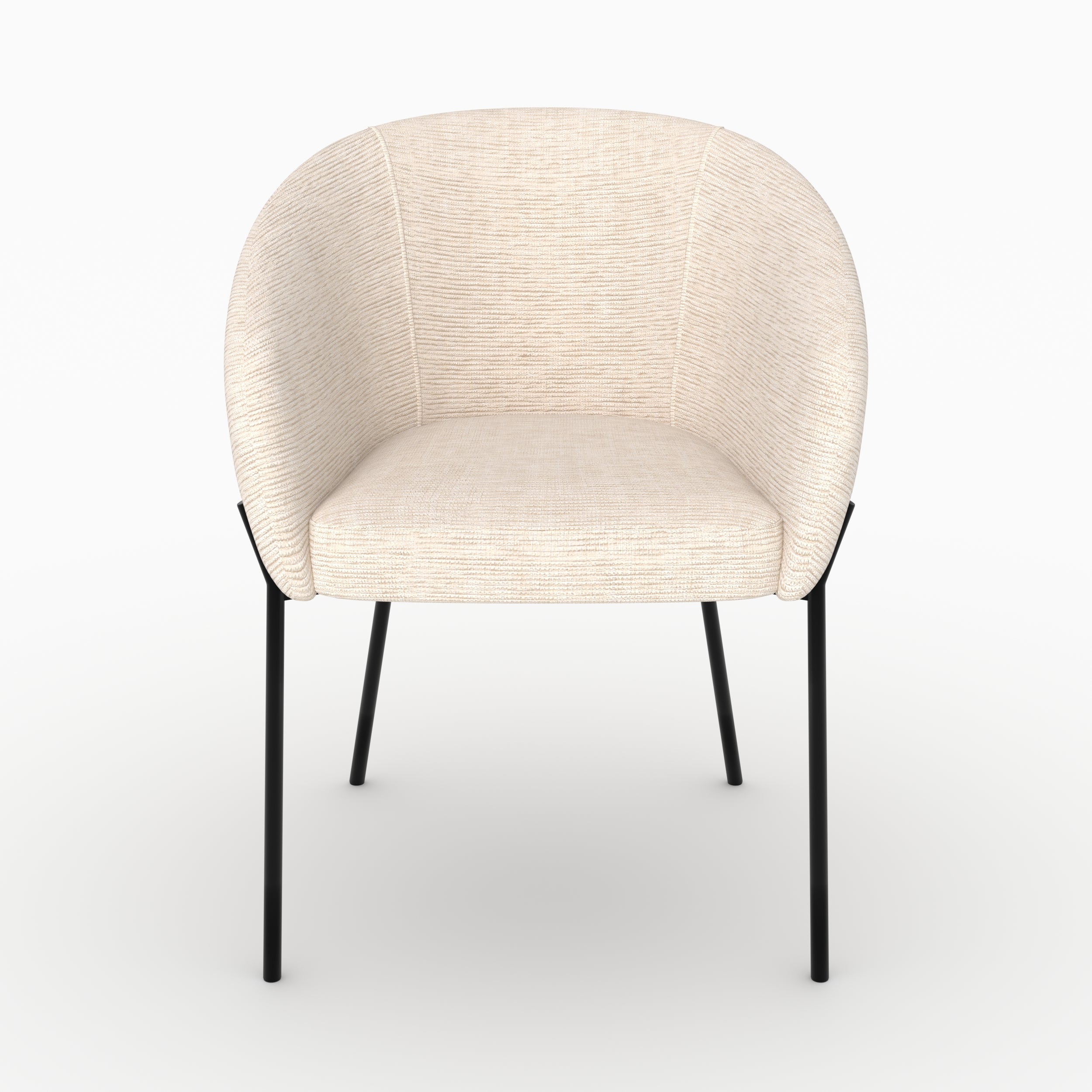 Chaise Andy en tissu blanc chiné