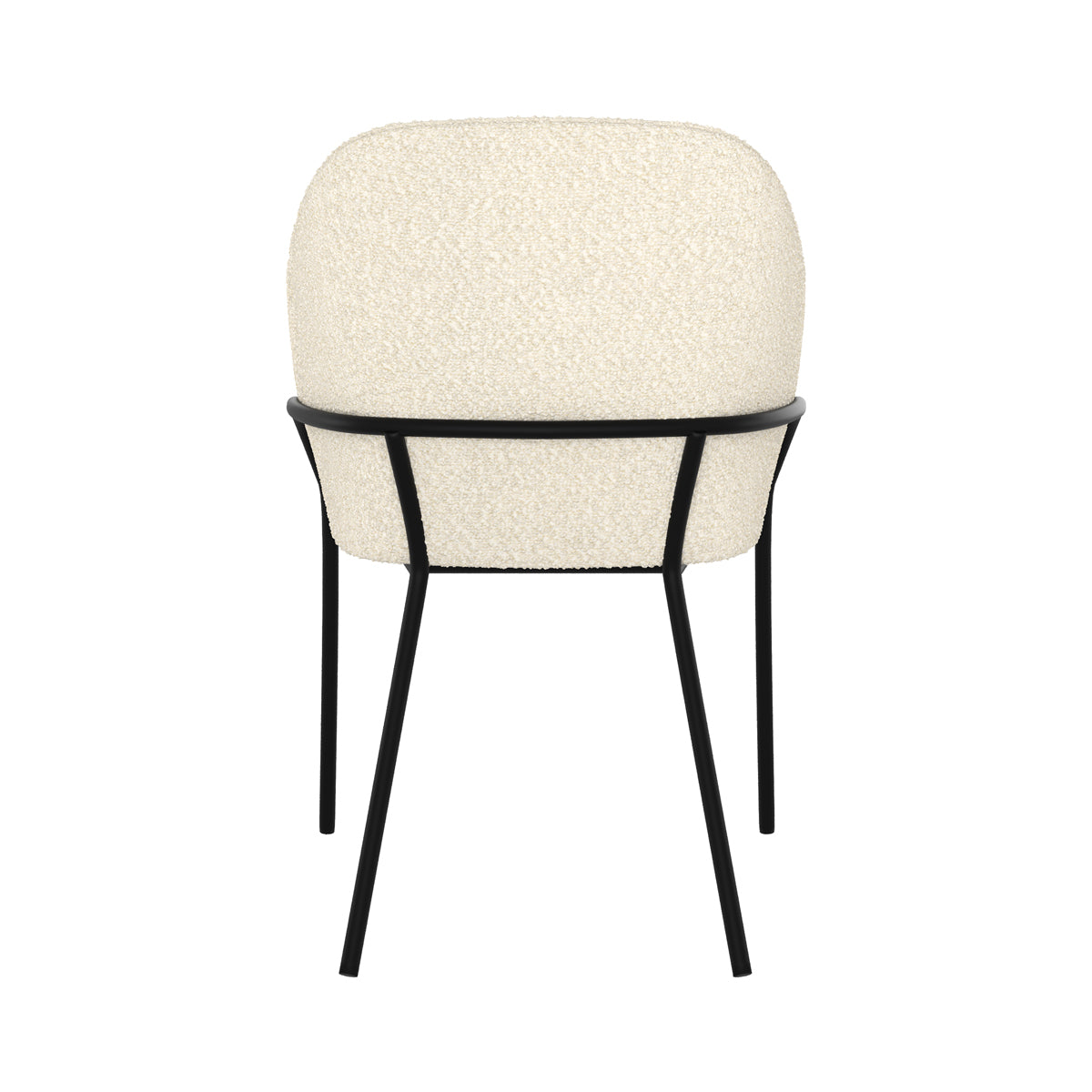 chaise en tissu effet laine bouclette toscane pieds metal