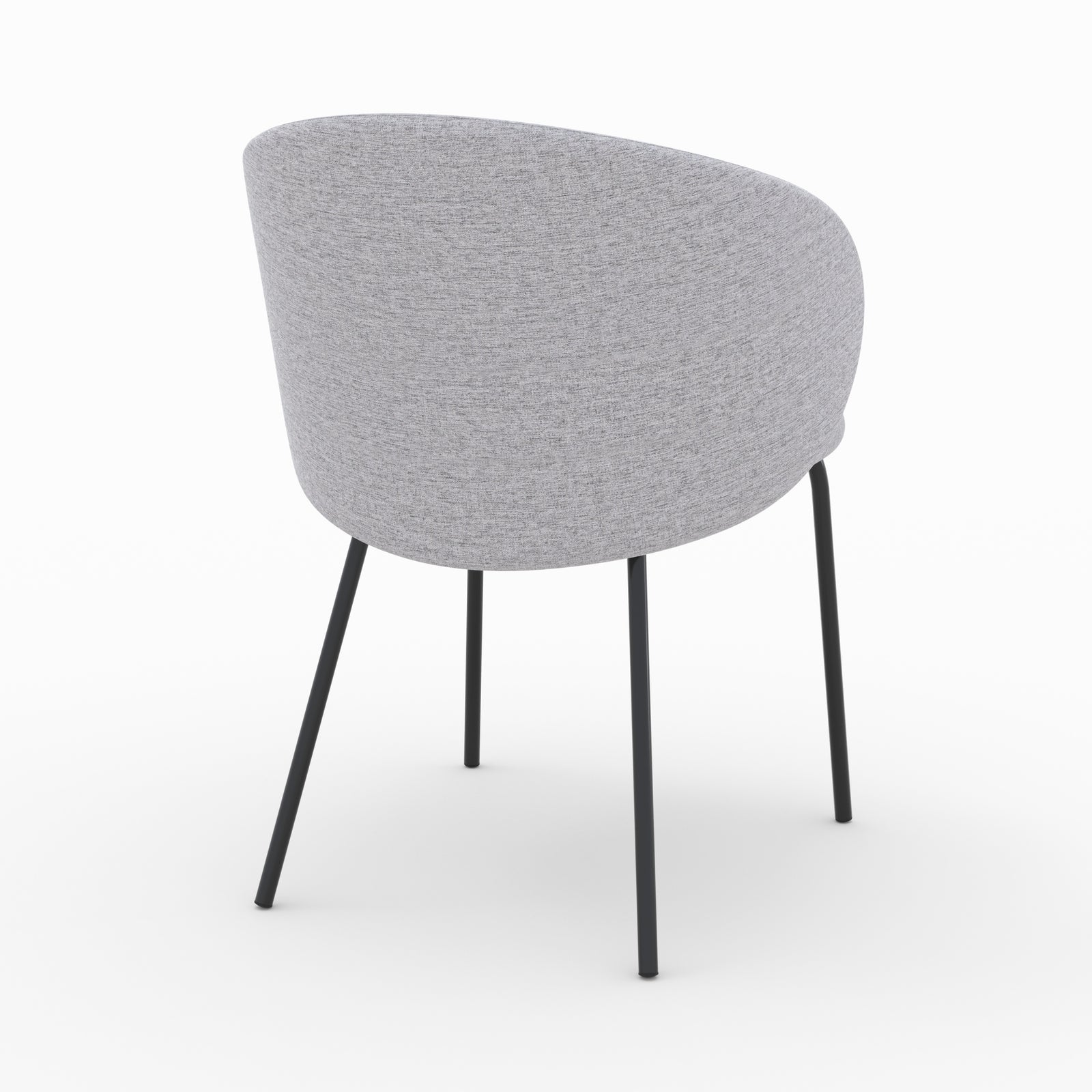 chaise en tissu gris clair et pieds en metal noir lot de 2 victoria
