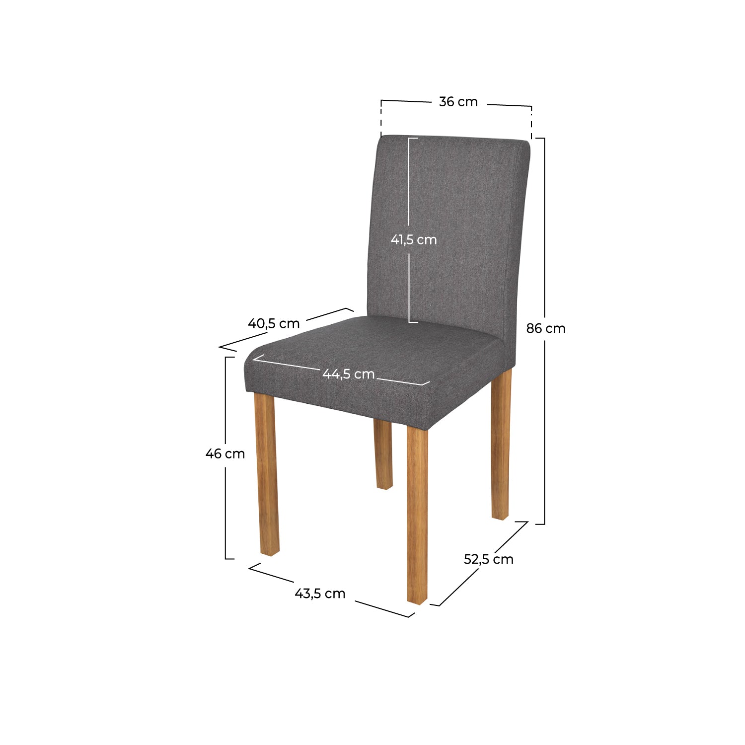 chaise en tissu gris fonce pieds en bois havane rendez vous deco