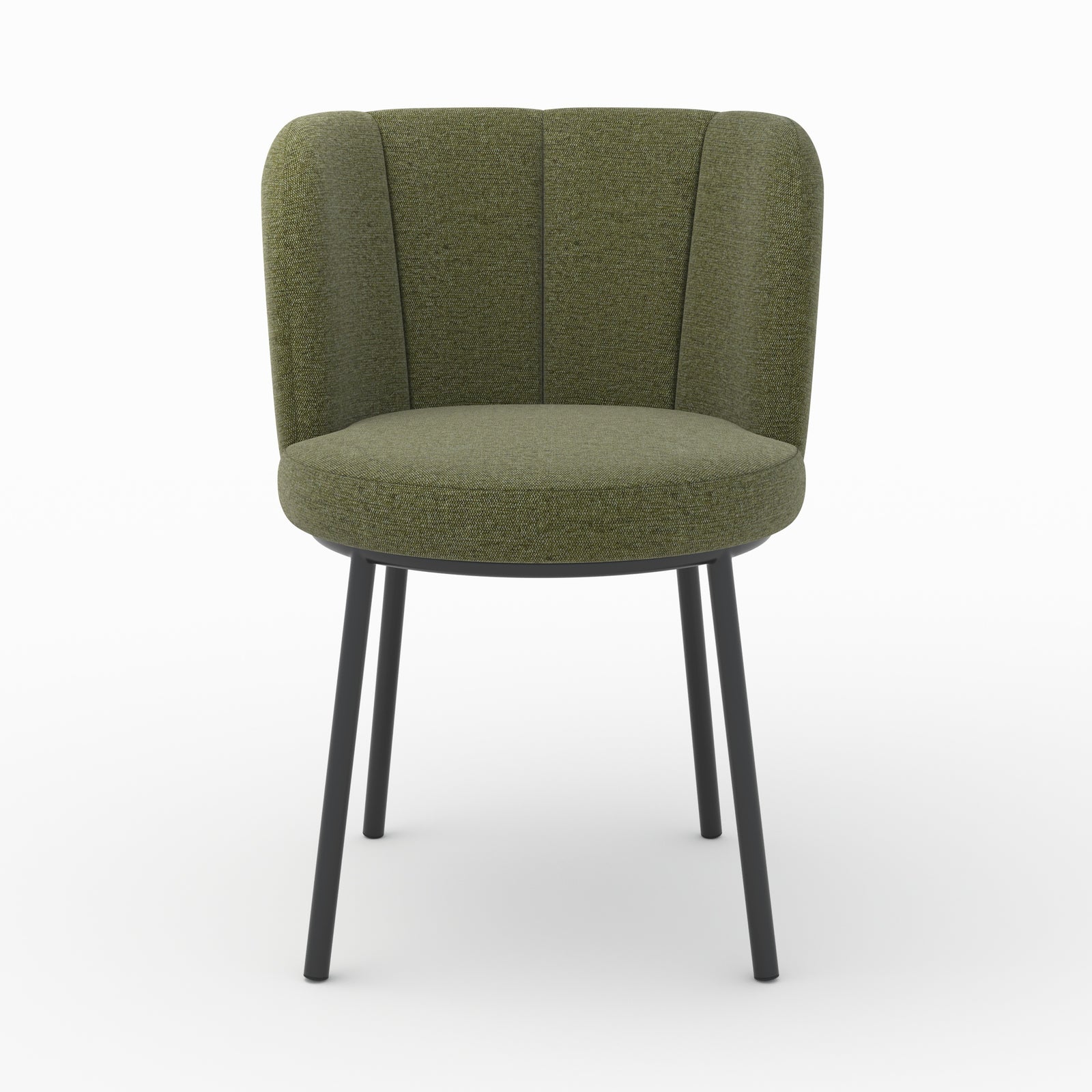 chaise en tissu vert olive chine aby