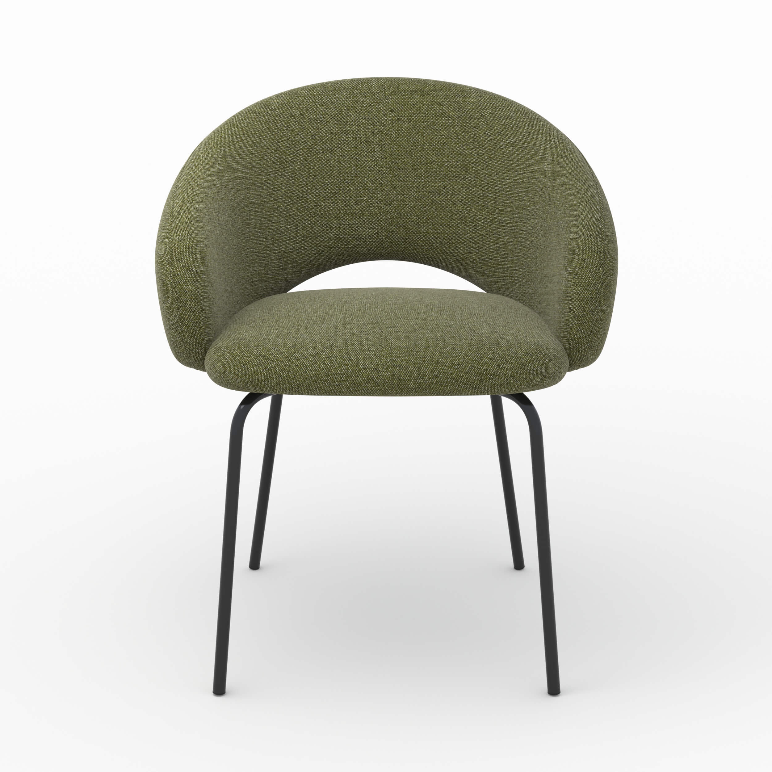chaise en tissu vert olive chine milly